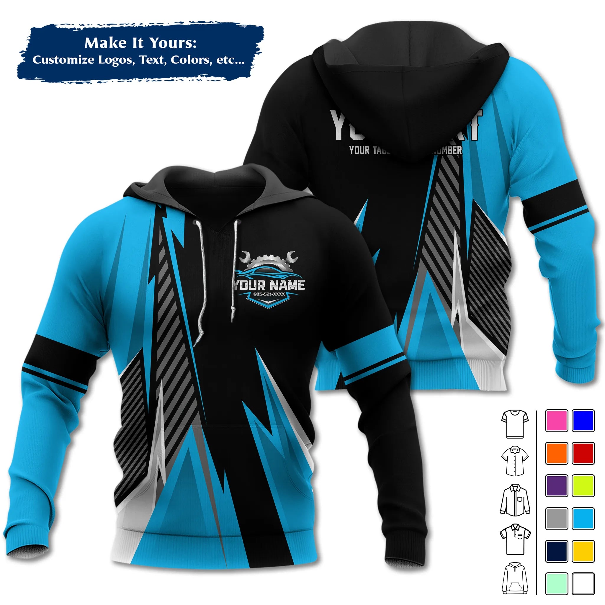 Custom Work Shirt Uniform, Add Company Logo, Name & Phone Number WSHW34