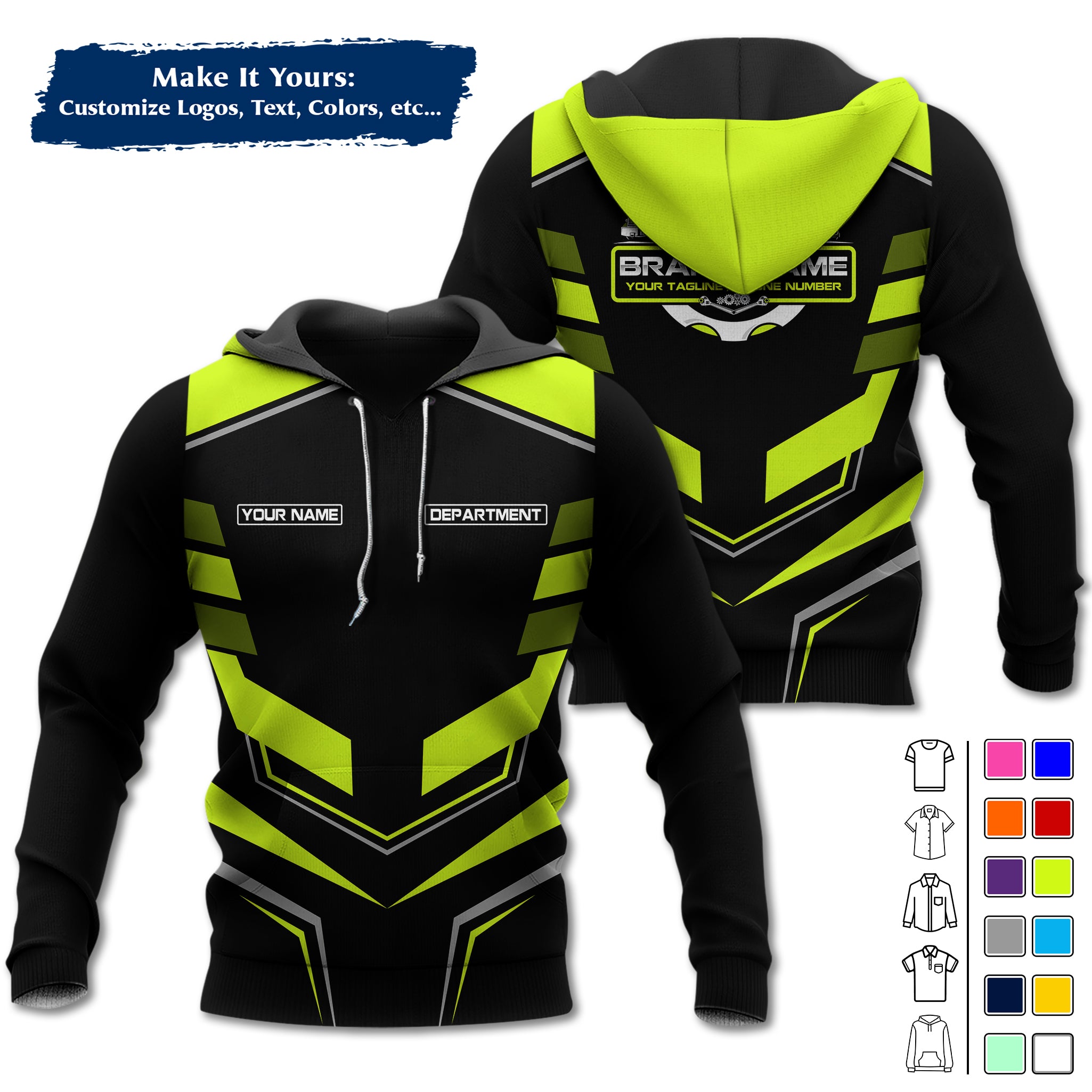 Custom Mechanic Work Hoodie Add Your Garage Logo, Name & Contact Info, Personalized Auto Repair Uniform Hoodie MCNHD05