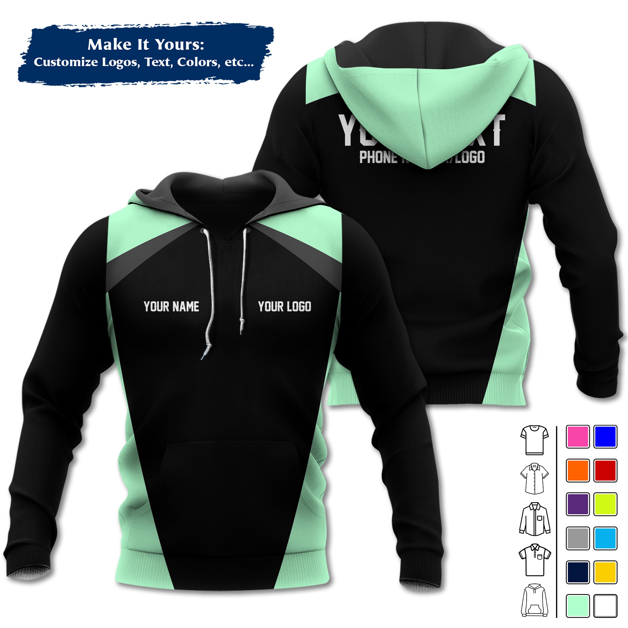 Custom Work Shirt Uniform, Add Company Logo, Name & Phone Number WSHD26