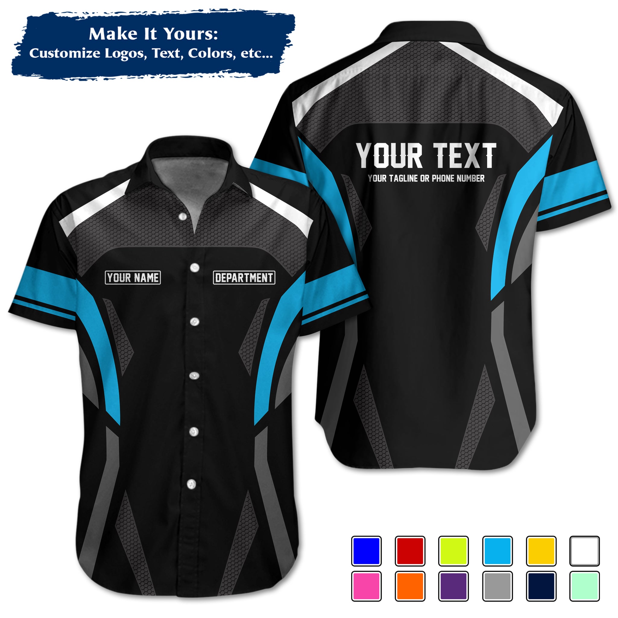 Custom Work Shirt Uniform, Add Company Logo, Name & Phone Number WSHW31