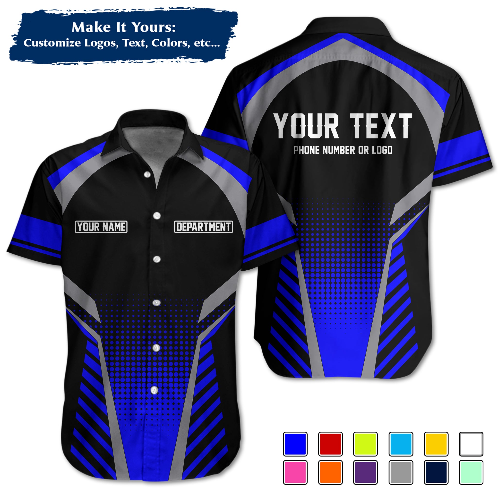 Custom Work Shirt Uniform, Add Company Logo, Name & Phone Number WSHW21