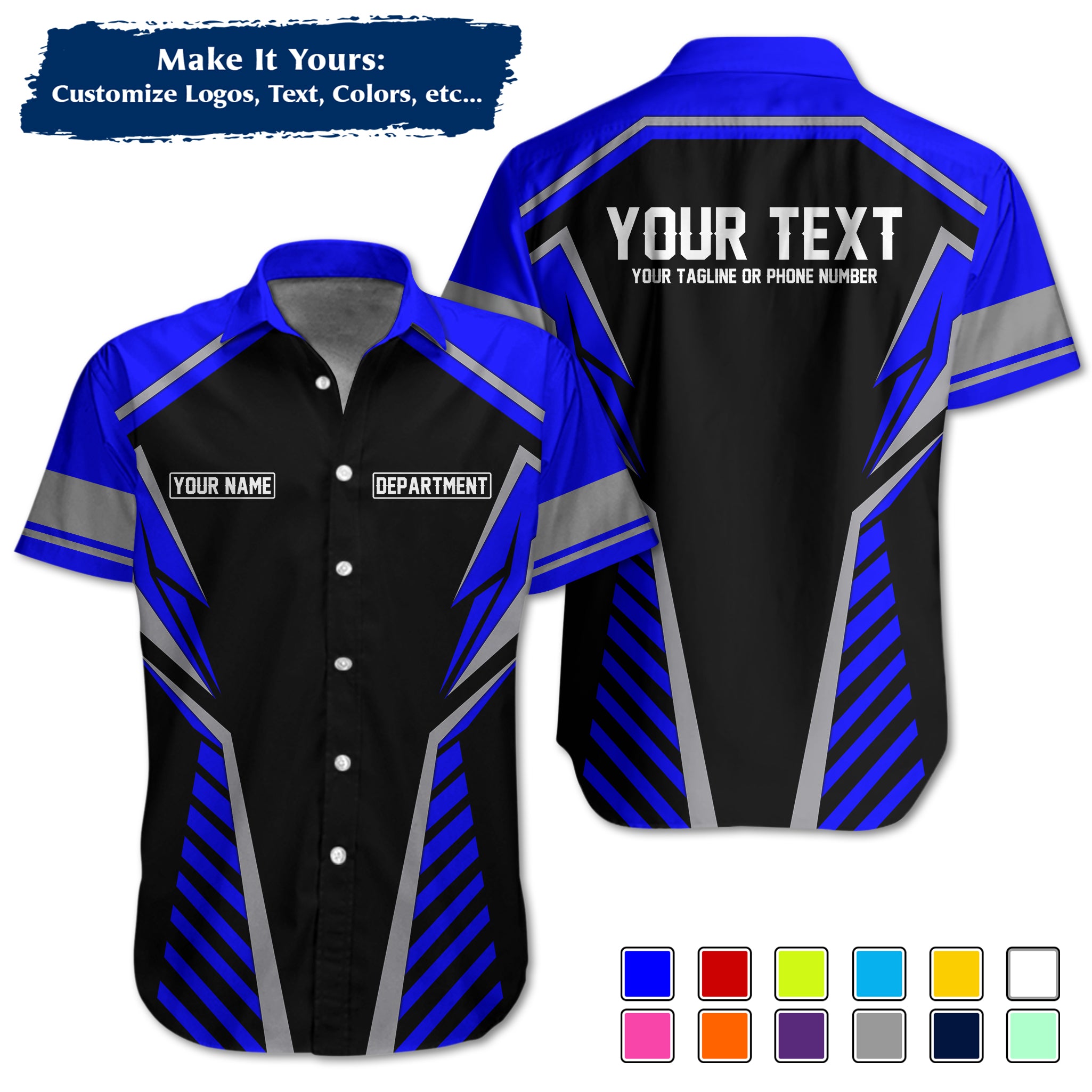 Custom Work Shirt Uniform, Add Company Logo, Name & Phone Number WSHW32