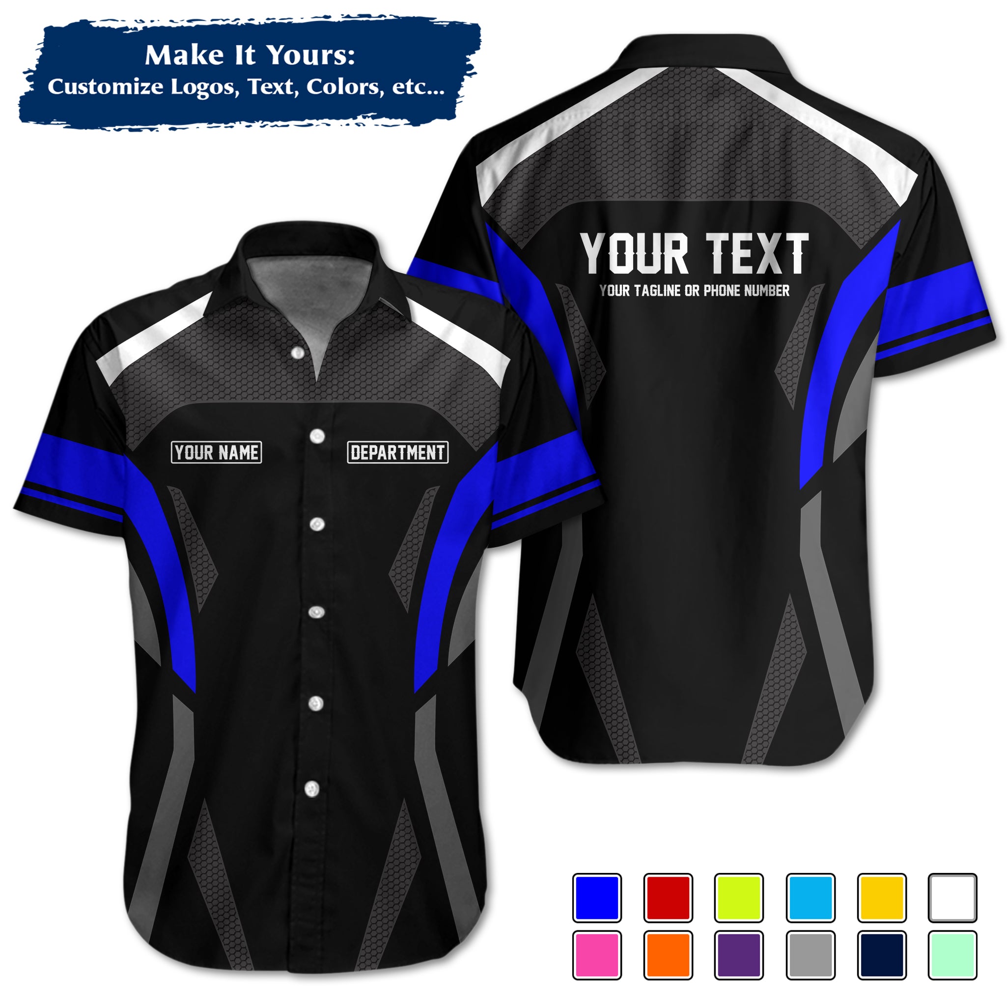 Custom Work Shirt Uniform, Add Company Logo, Name & Phone Number WSHW31