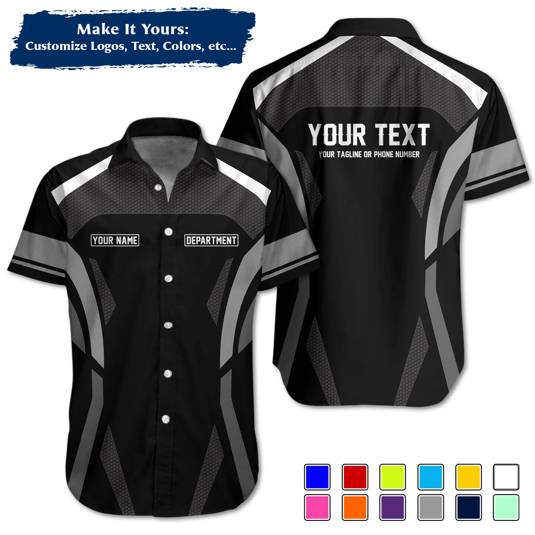 Custom Work Shirt Uniform, Add Company Logo, Name & Phone Number WSHW31