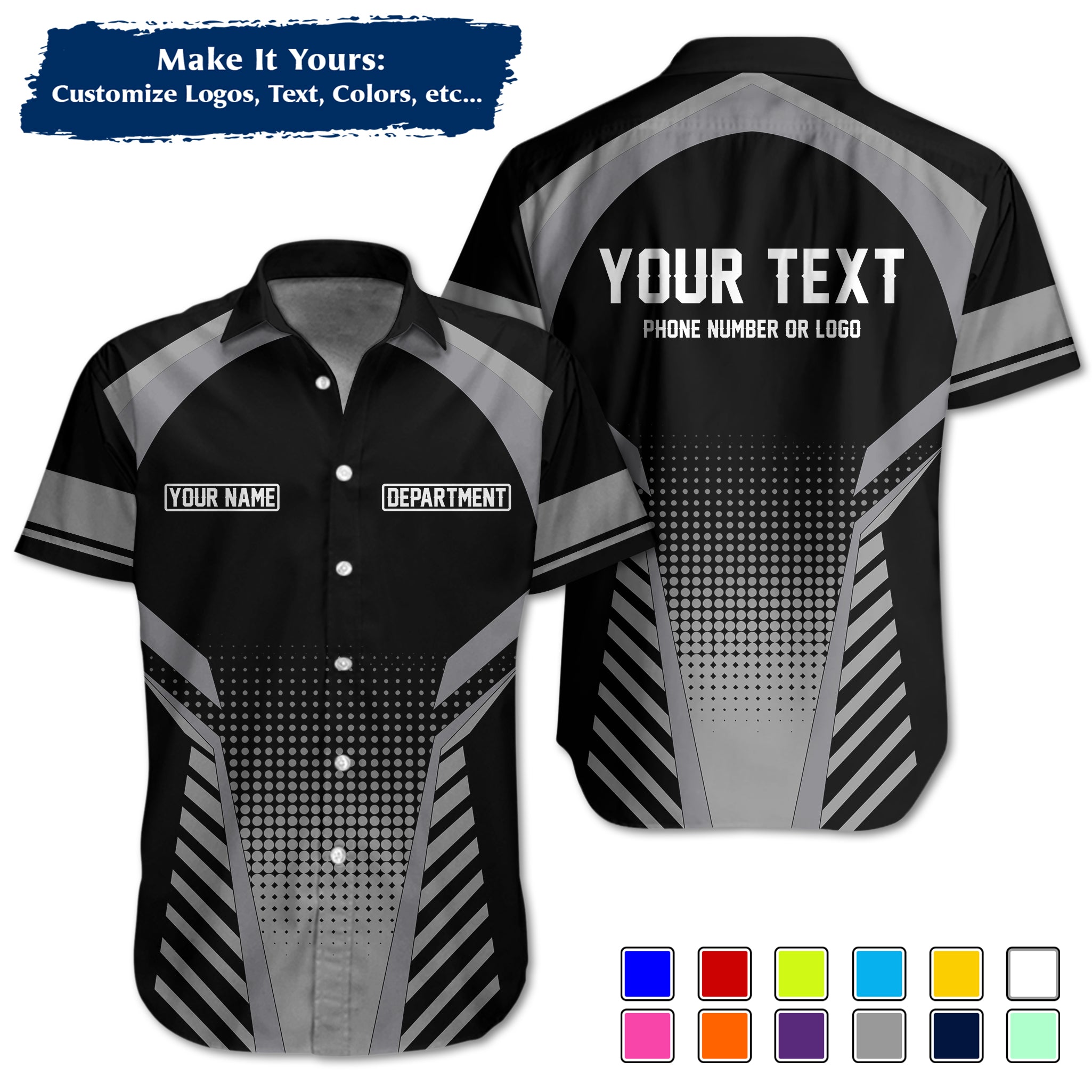 Custom Work Shirt Uniform, Add Company Logo, Name & Phone Number WSHW21