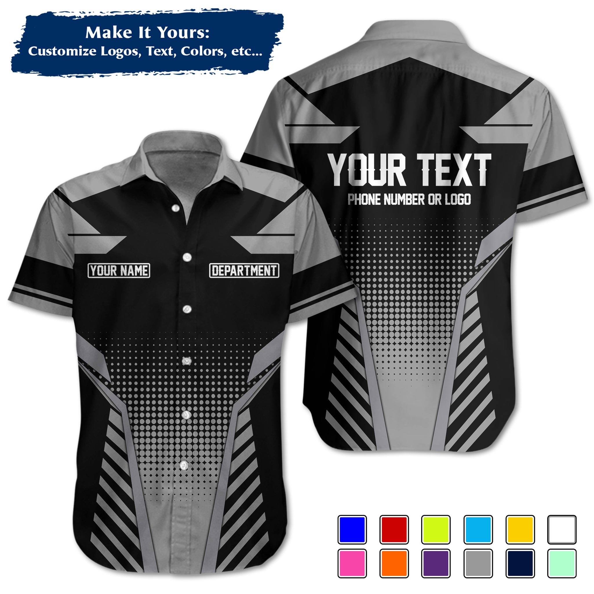 Custom Work Shirt Uniform, Add Company Logo, Name & Phone Number WSHW22