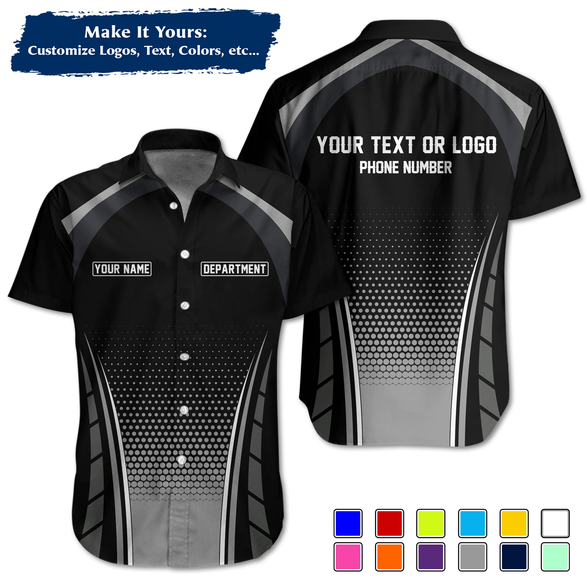 Custom Work Shirt Uniform, Add Company Logo, Name & Phone Number WSHW30