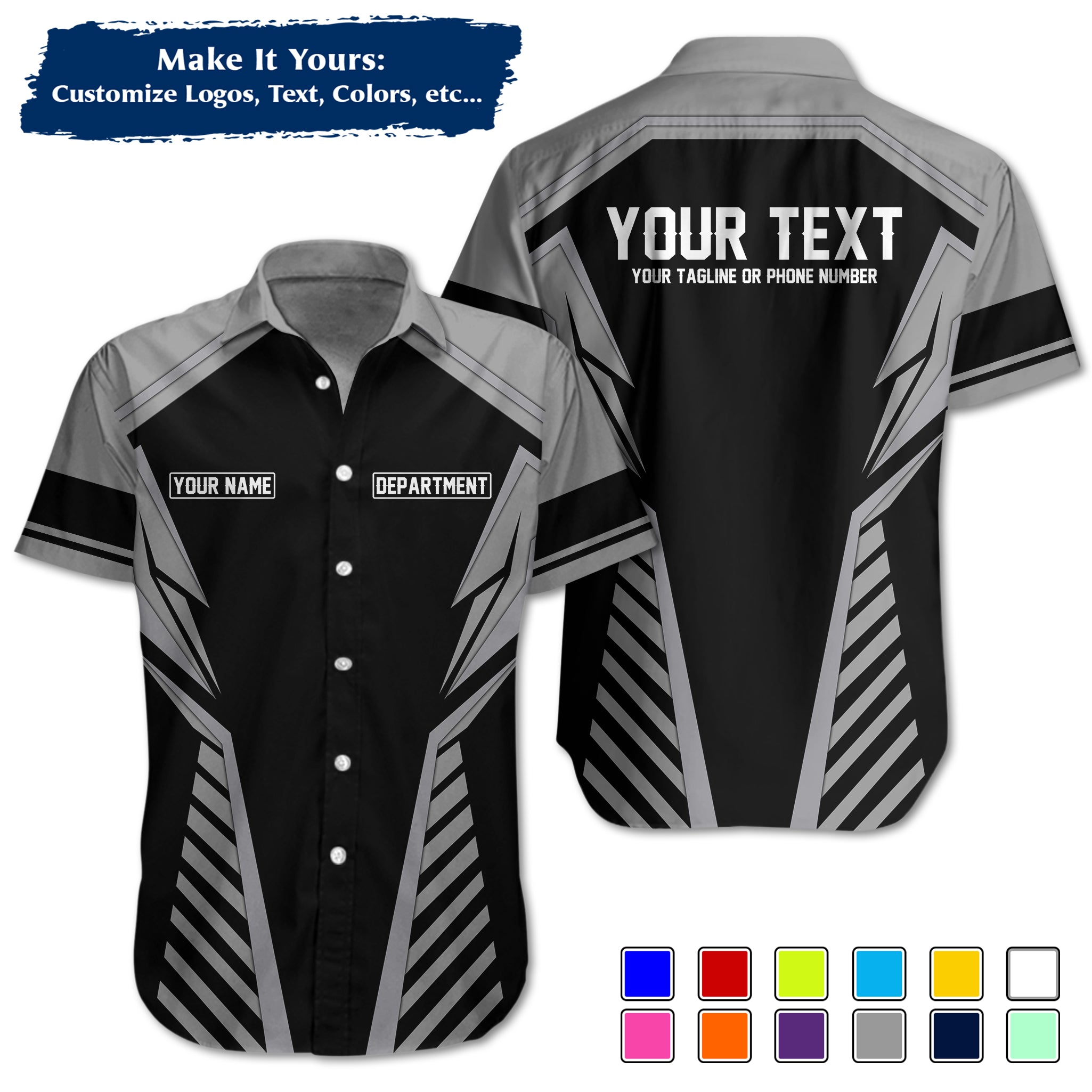 Custom Work Shirt Uniform, Add Company Logo, Name & Phone Number WSHW32
