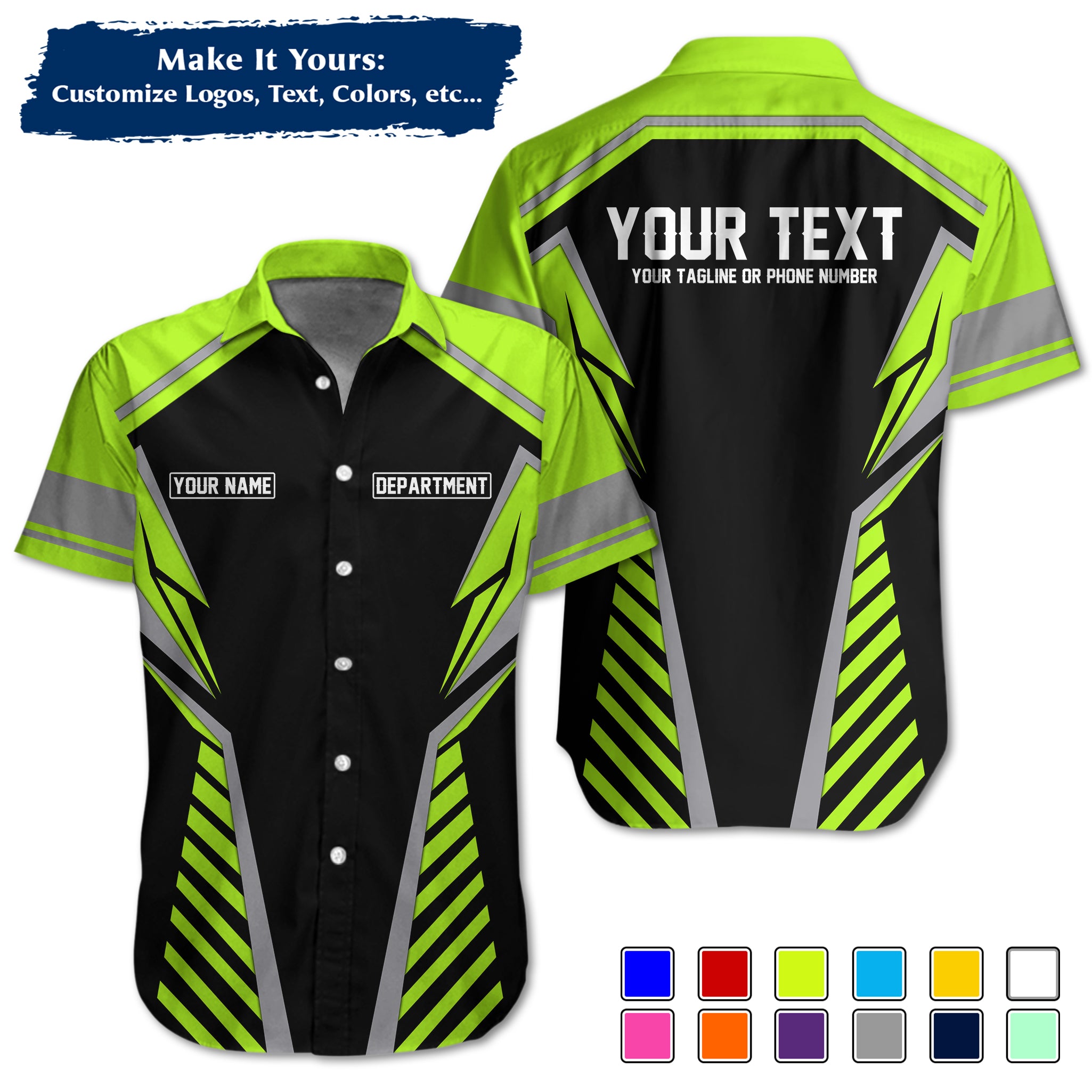 Custom Work Shirt Uniform, Add Company Logo, Name & Phone Number WSHW32