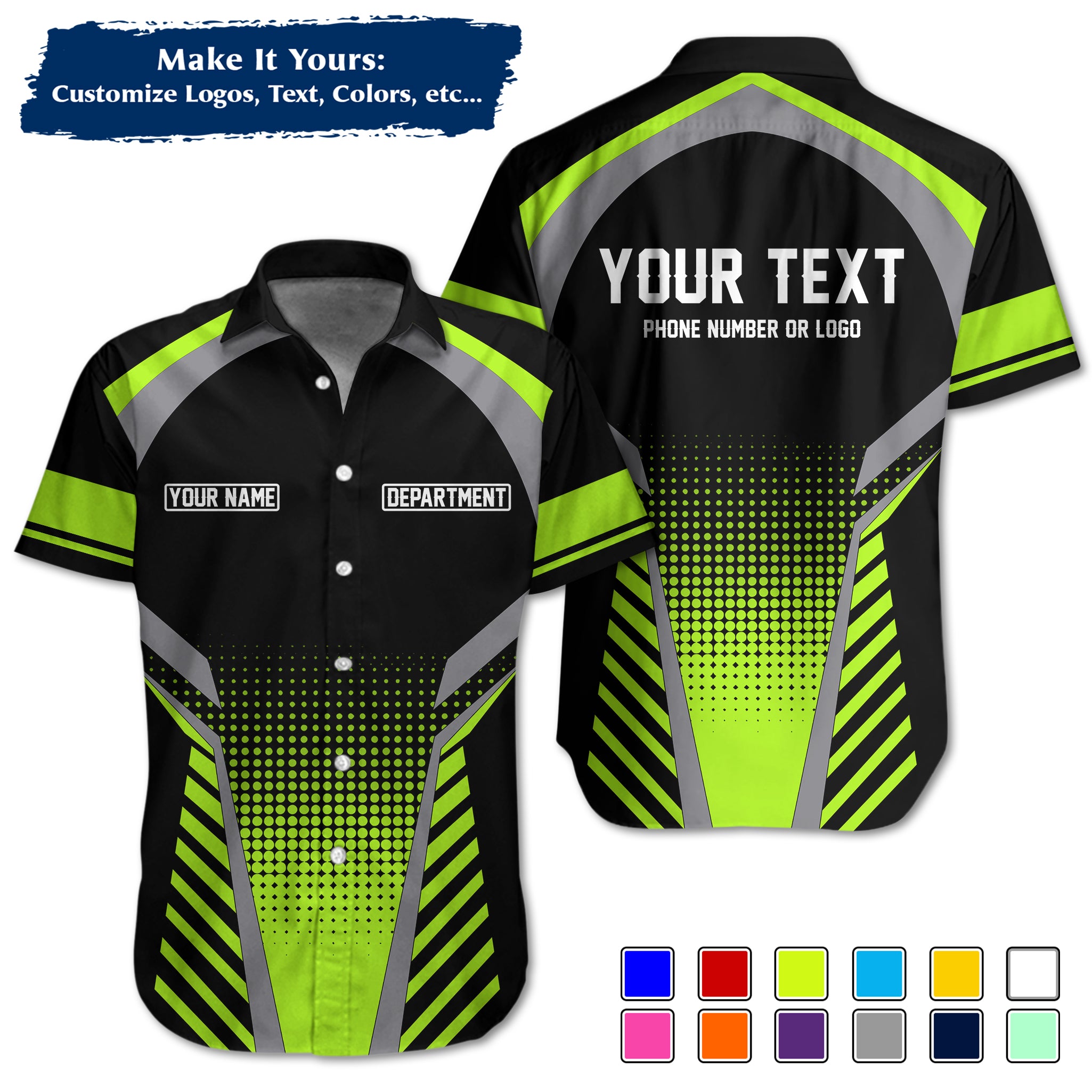 Custom Work Shirt Uniform, Add Company Logo, Name & Phone Number WSHW21