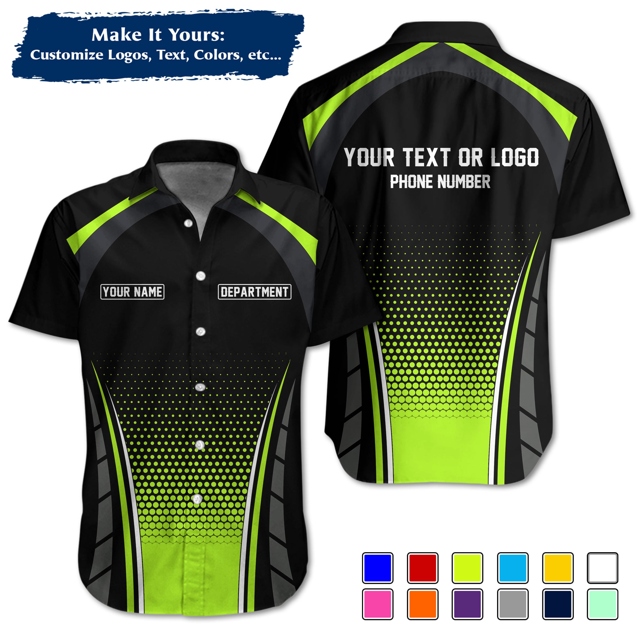 Custom Work Shirt Uniform, Add Company Logo, Name & Phone Number WSHW30