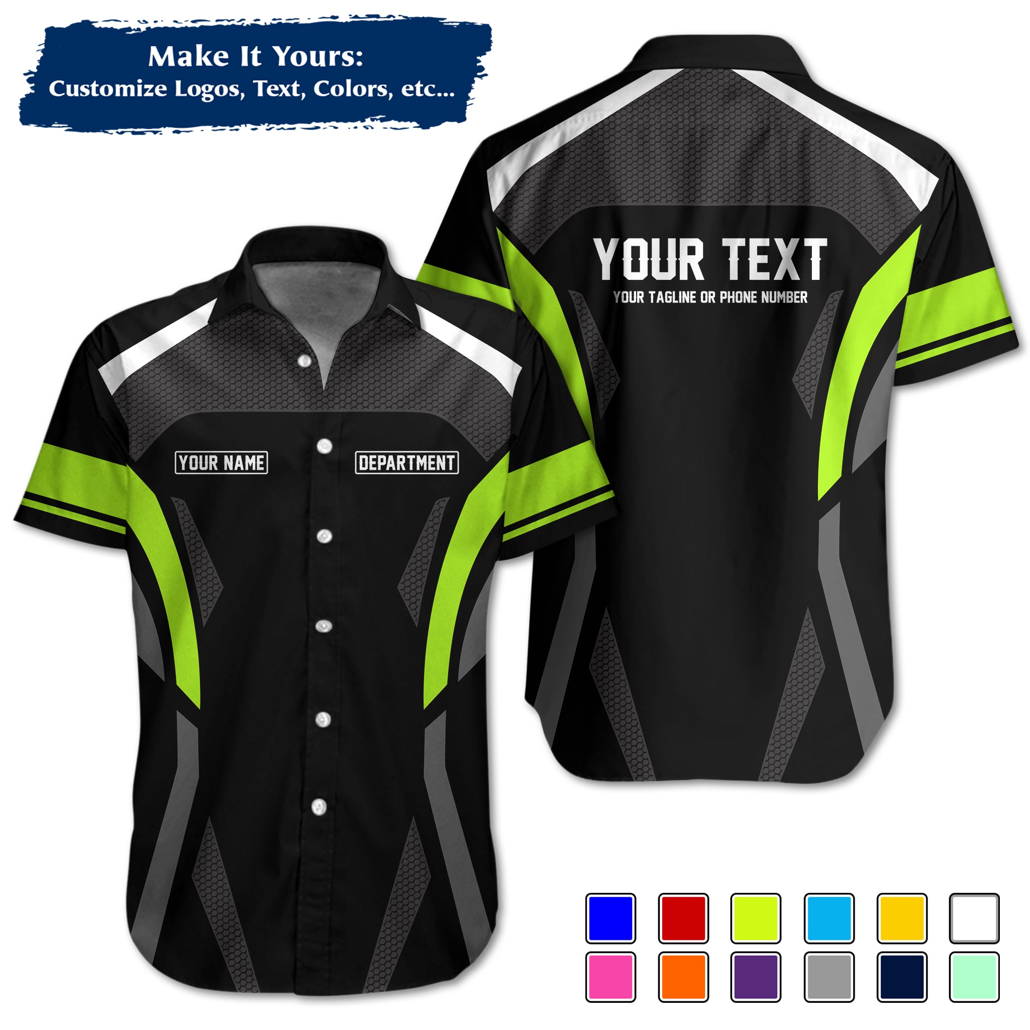 Custom Work Shirt Uniform, Add Company Logo, Name & Phone Number WSHW31