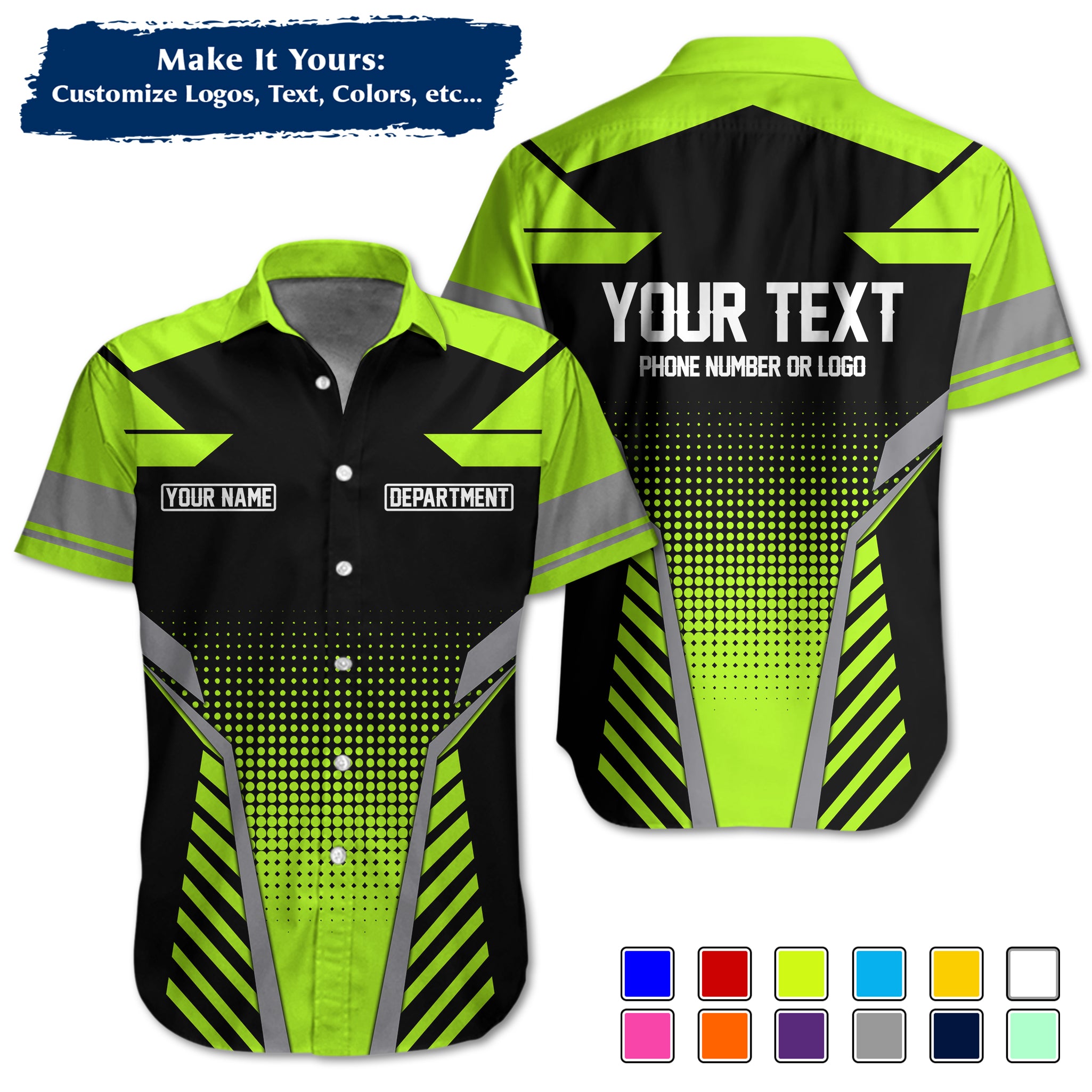 Custom Work Shirt Uniform, Add Company Logo, Name & Phone Number WSHW22