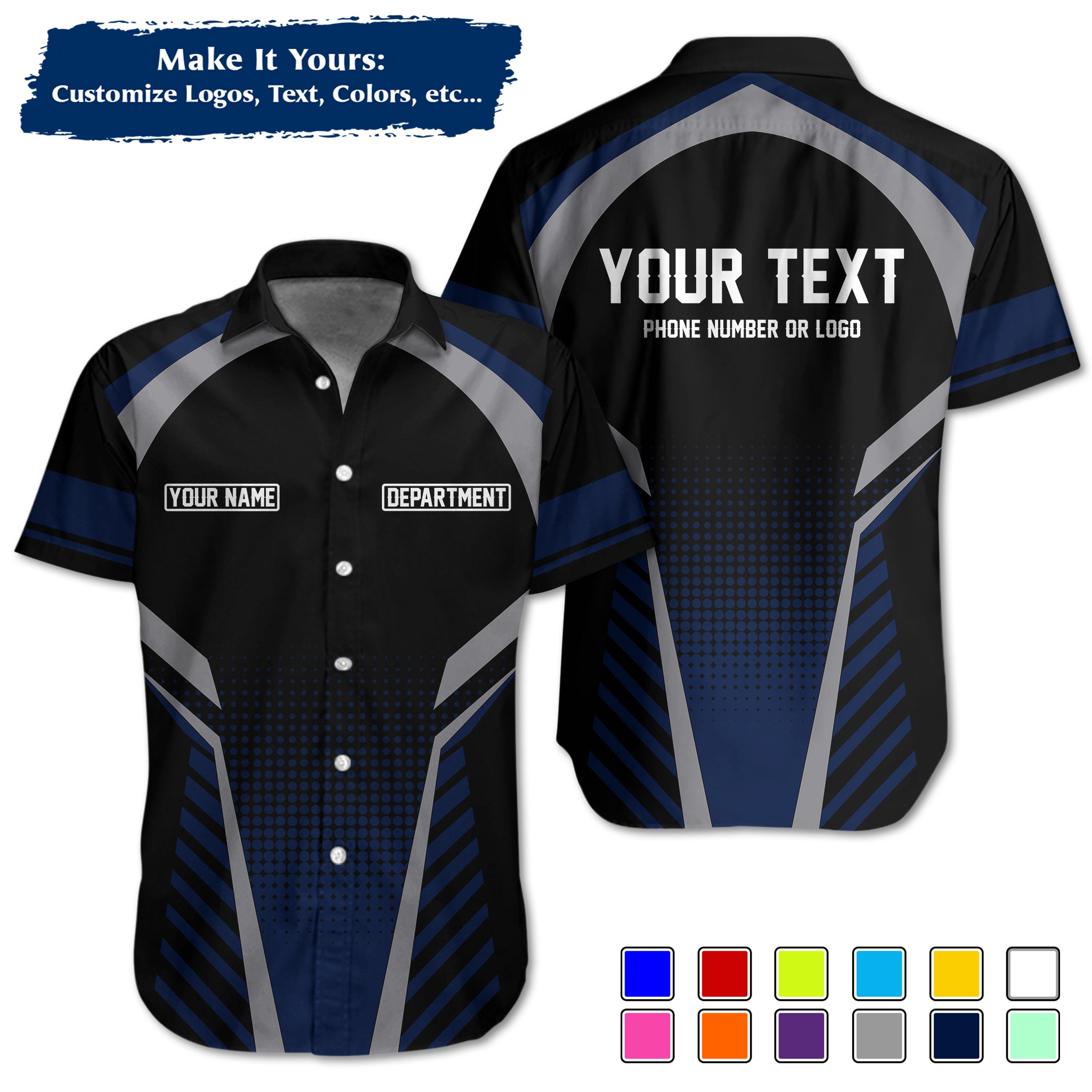 Custom Work Shirt Uniform, Add Company Logo, Name & Phone Number WSHW21