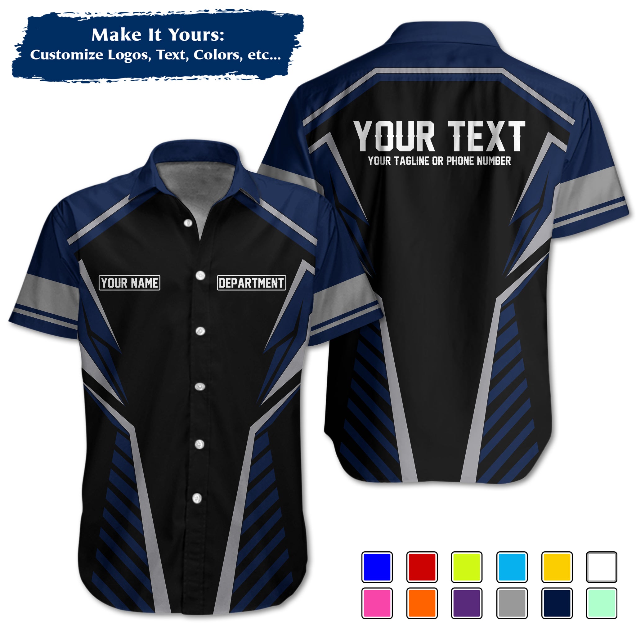 Custom Work Shirt Uniform, Add Company Logo, Name & Phone Number WSHW32