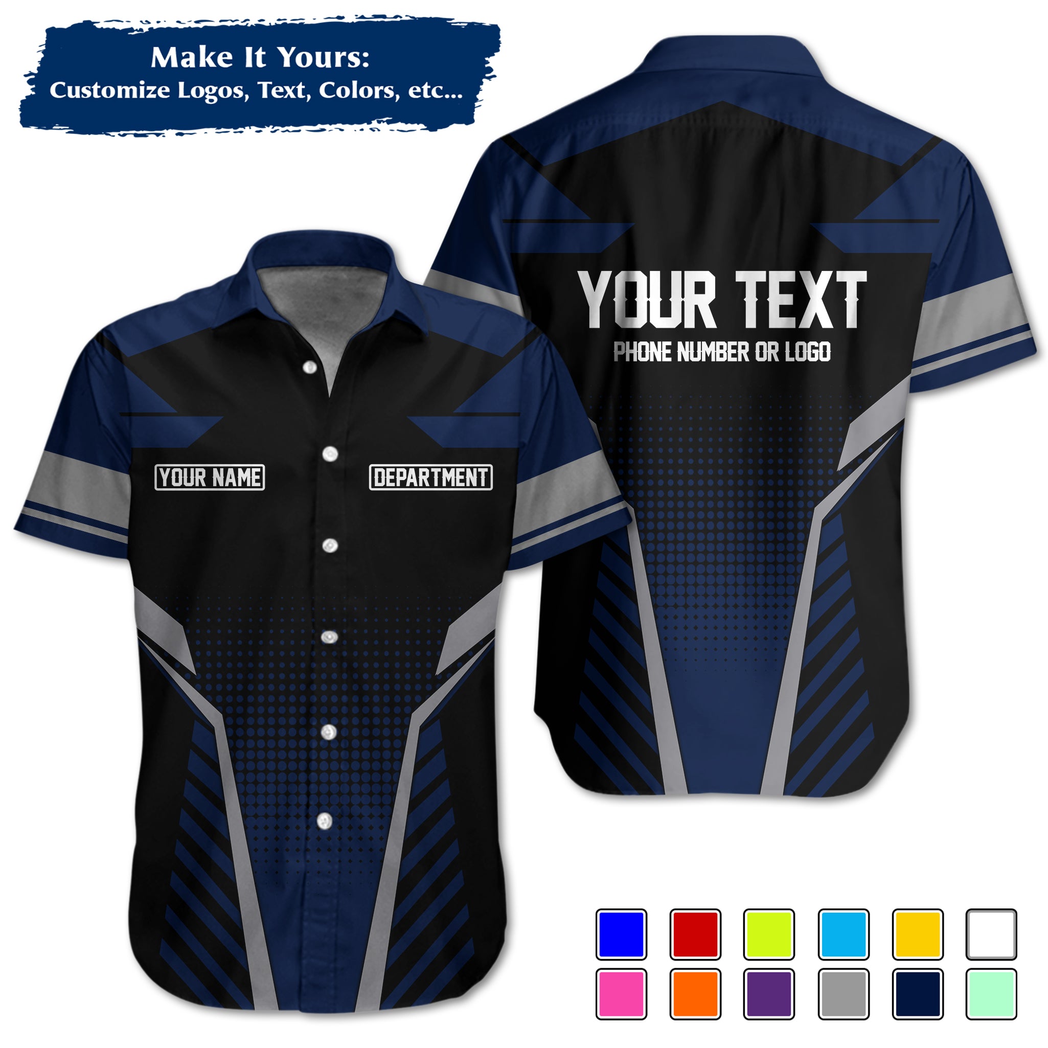 Custom Work Shirt Uniform, Add Company Logo, Name & Phone Number WSHW22