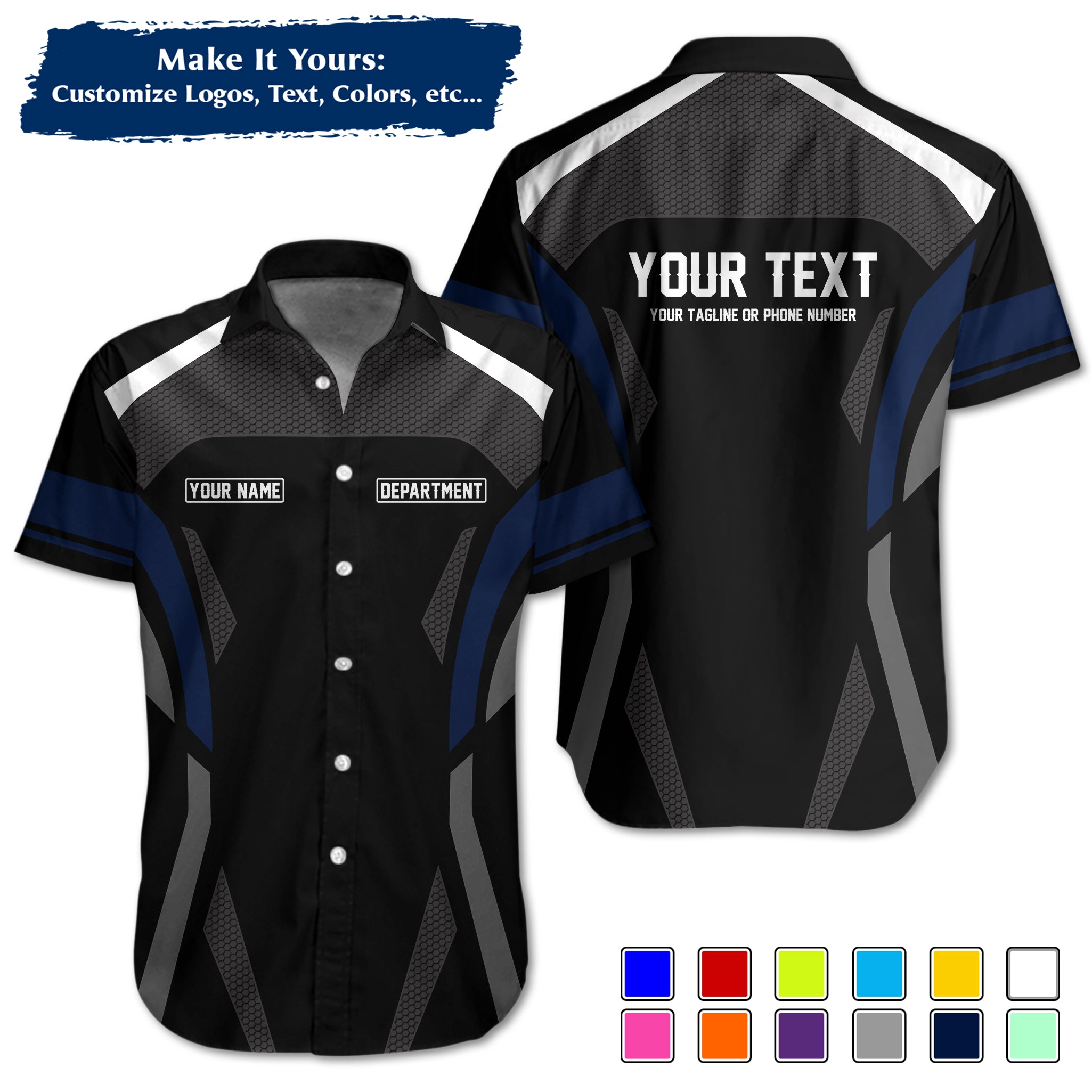 Custom Work Shirt Uniform, Add Company Logo, Name & Phone Number WSHW31