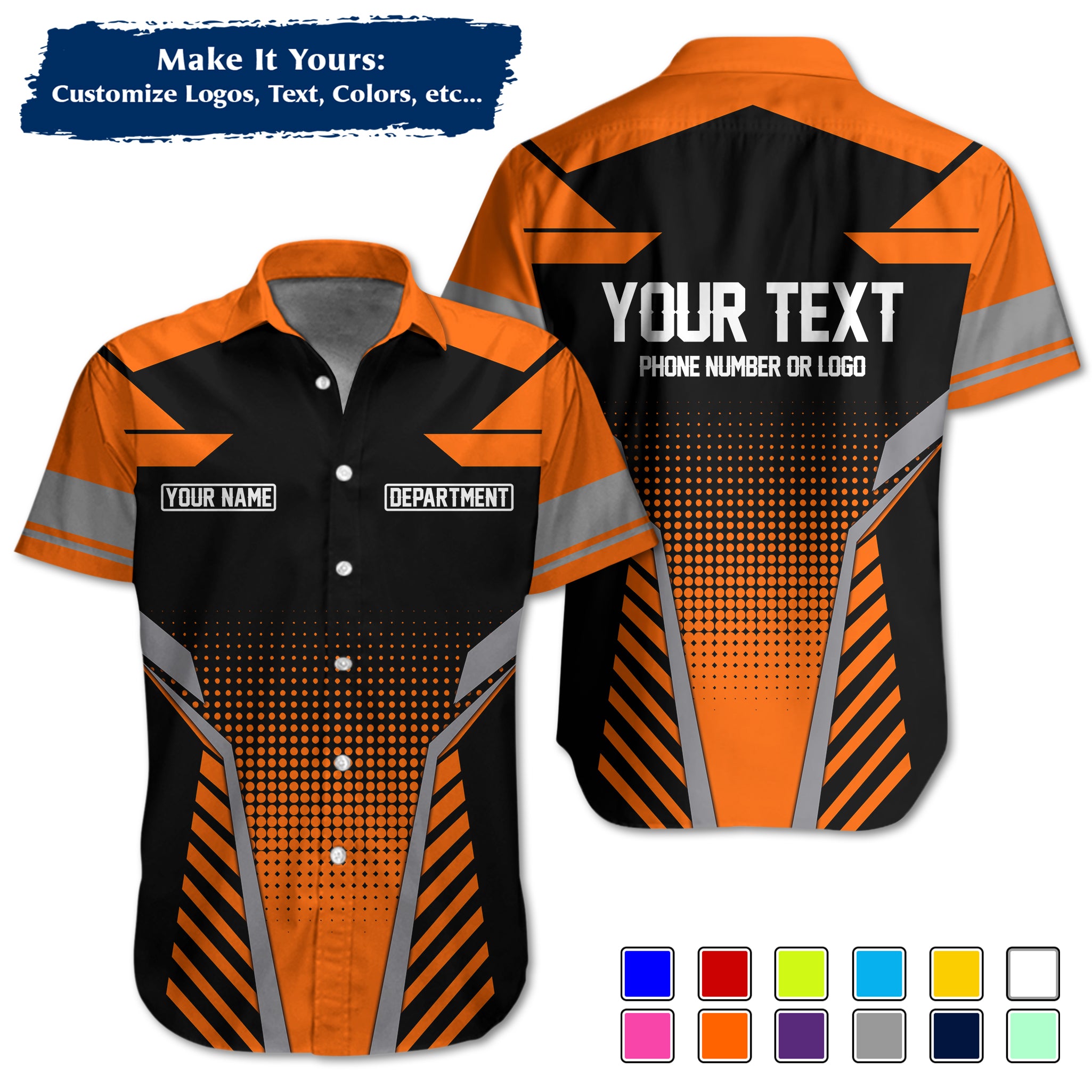 Custom Work Shirt Uniform, Add Company Logo, Name & Phone Number WSHW22