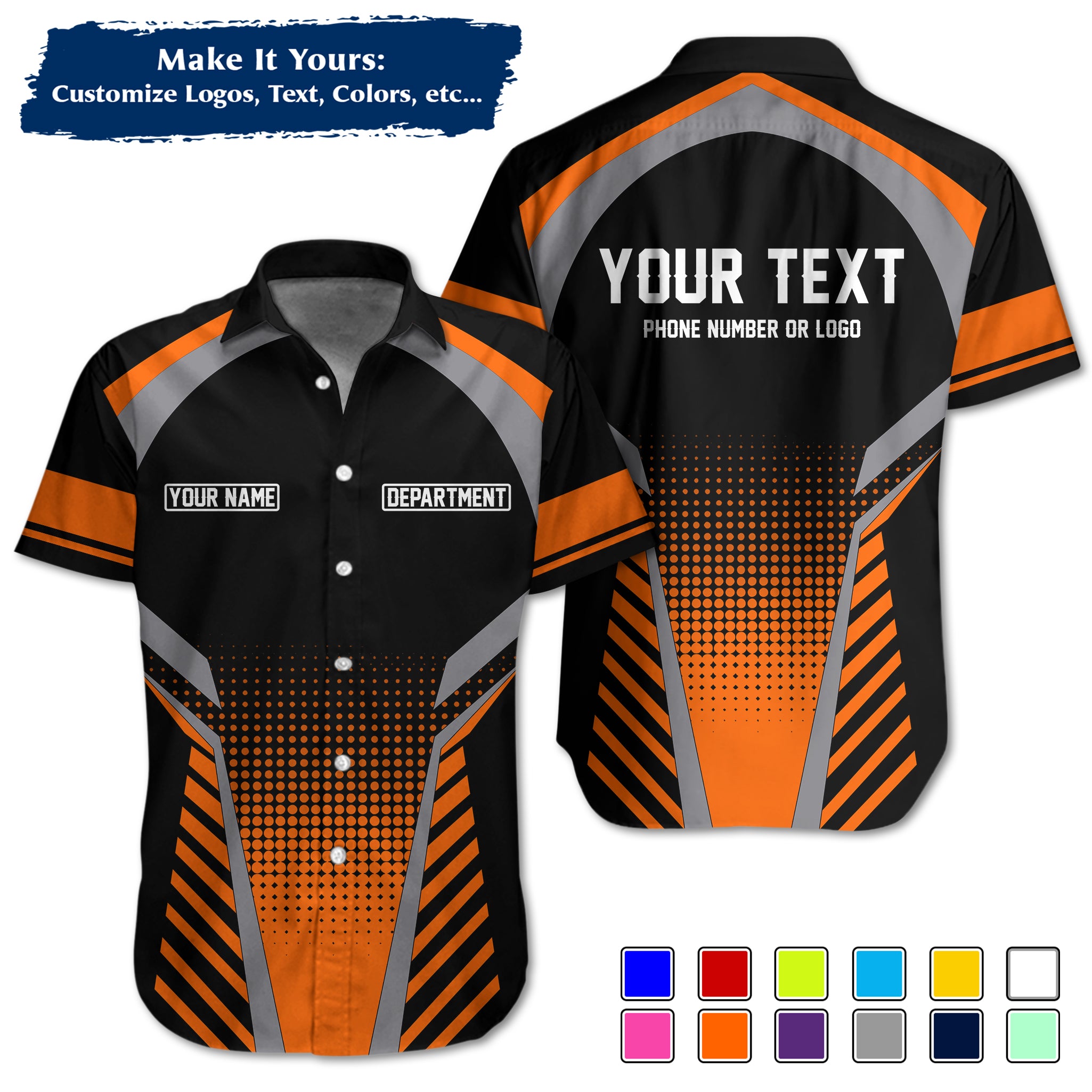 Custom Work Shirt Uniform, Add Company Logo, Name & Phone Number WSHW21