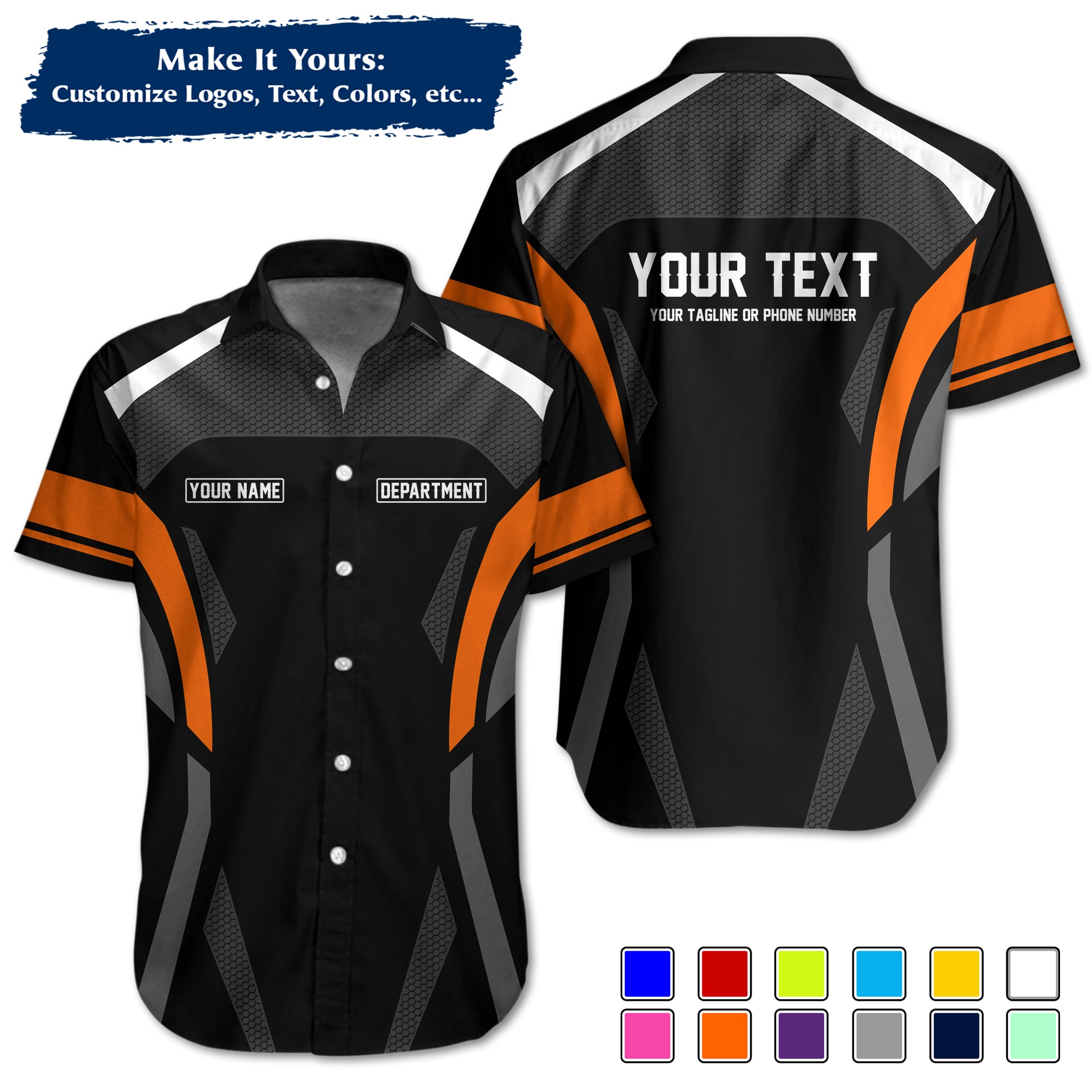 Custom Work Shirt Uniform, Add Company Logo, Name & Phone Number WSHW31
