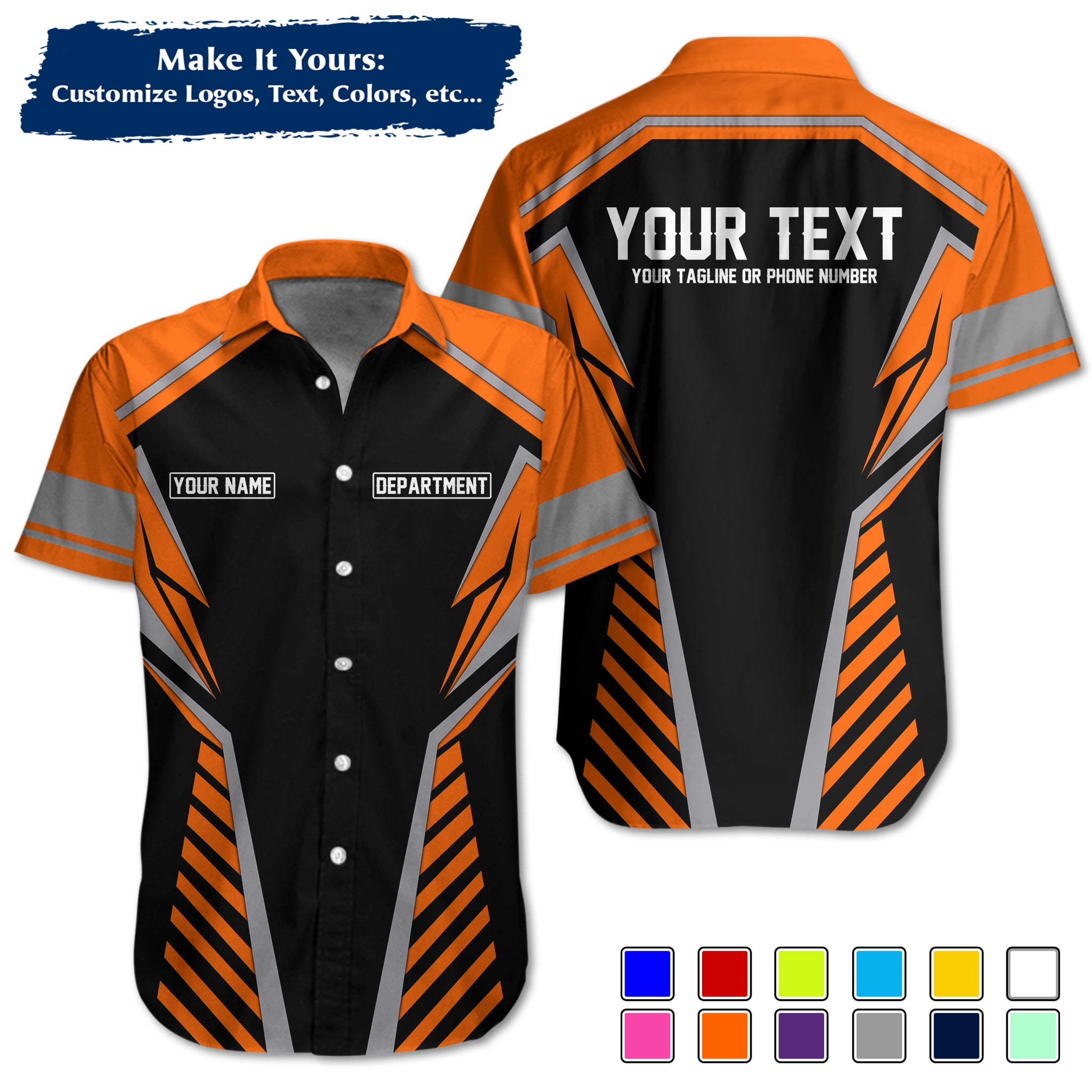 Custom Work Shirt Uniform, Add Company Logo, Name & Phone Number WSHW32