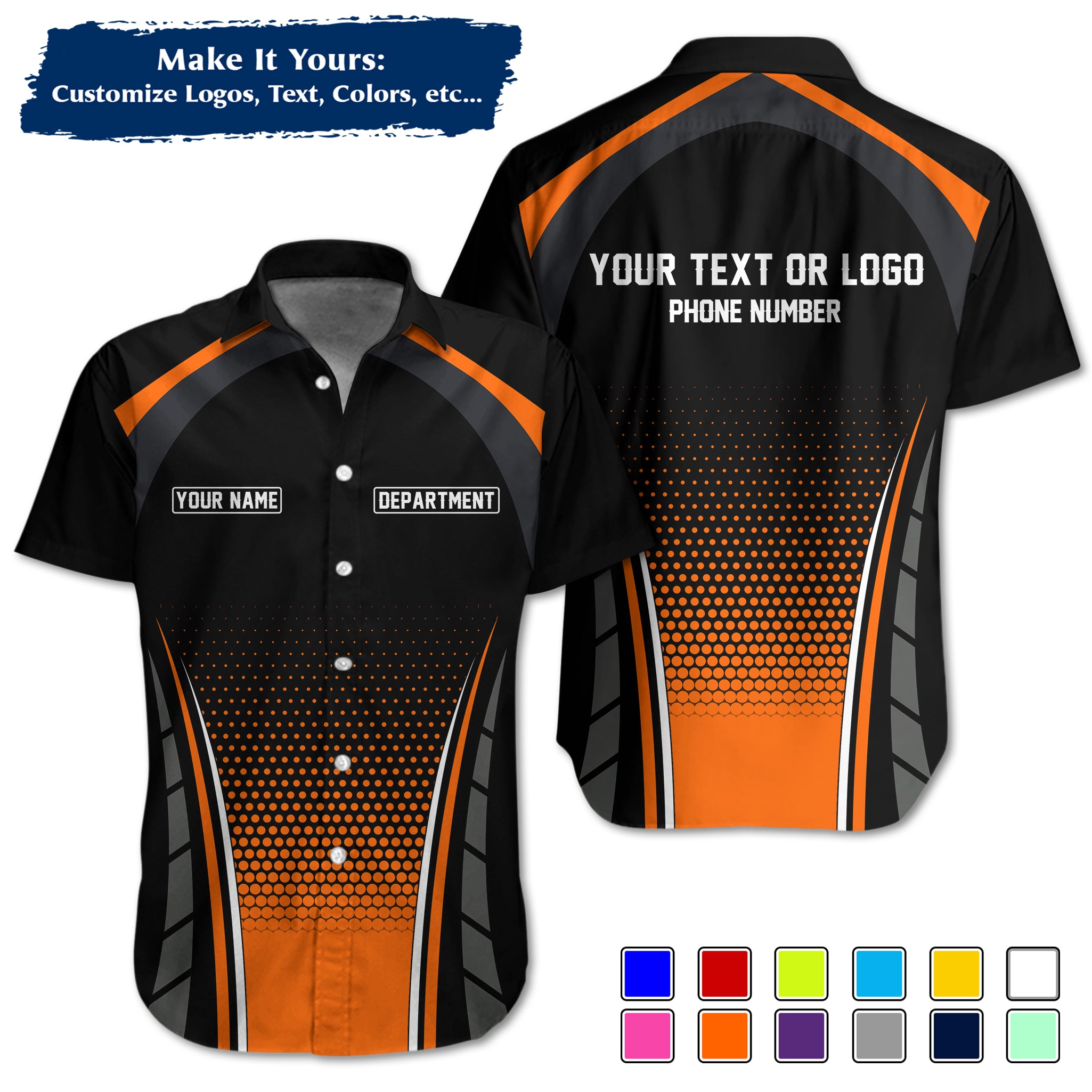 Custom Work Shirt Uniform, Add Company Logo, Name & Phone Number WSHW30