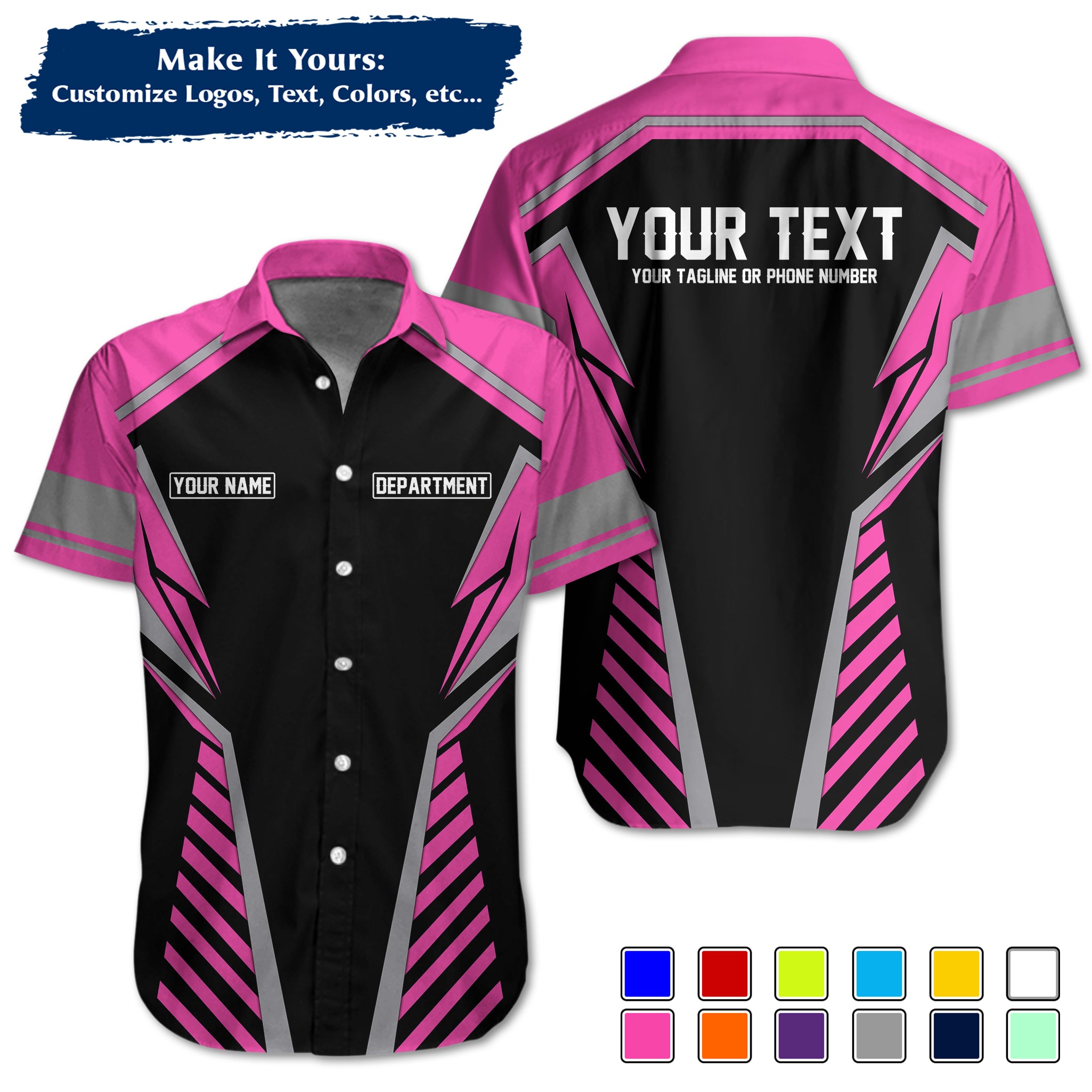 Custom Work Shirt Uniform, Add Company Logo, Name & Phone Number WSHW32