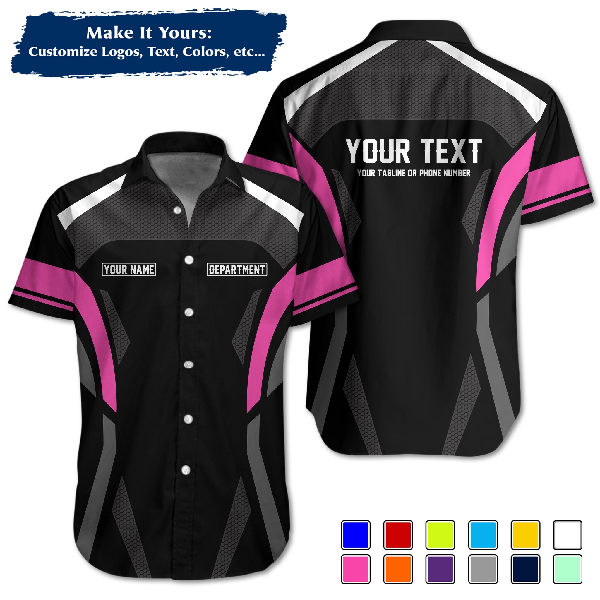 Custom Work Shirt Uniform, Add Company Logo, Name & Phone Number WSHW31