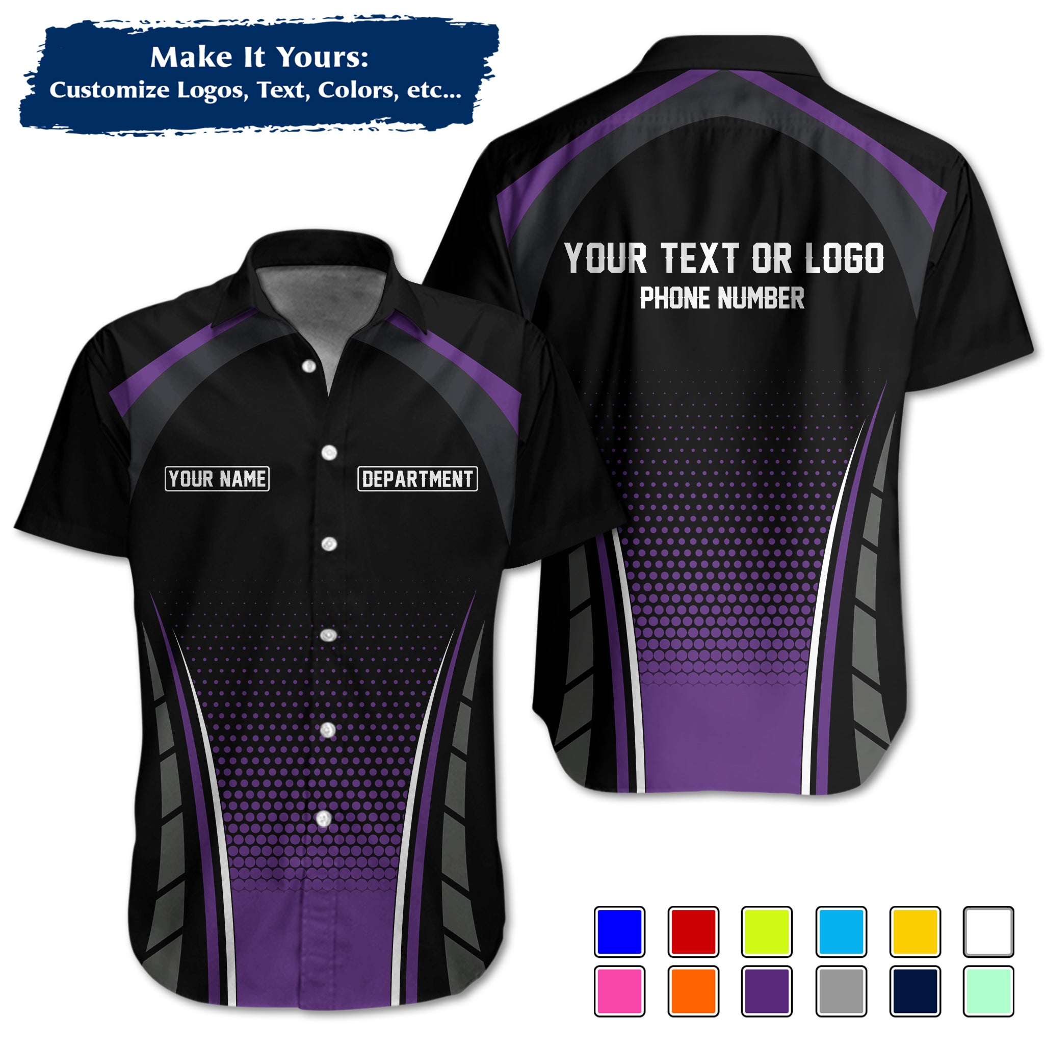 Custom Work Shirt Uniform, Add Company Logo, Name & Phone Number WSHW30