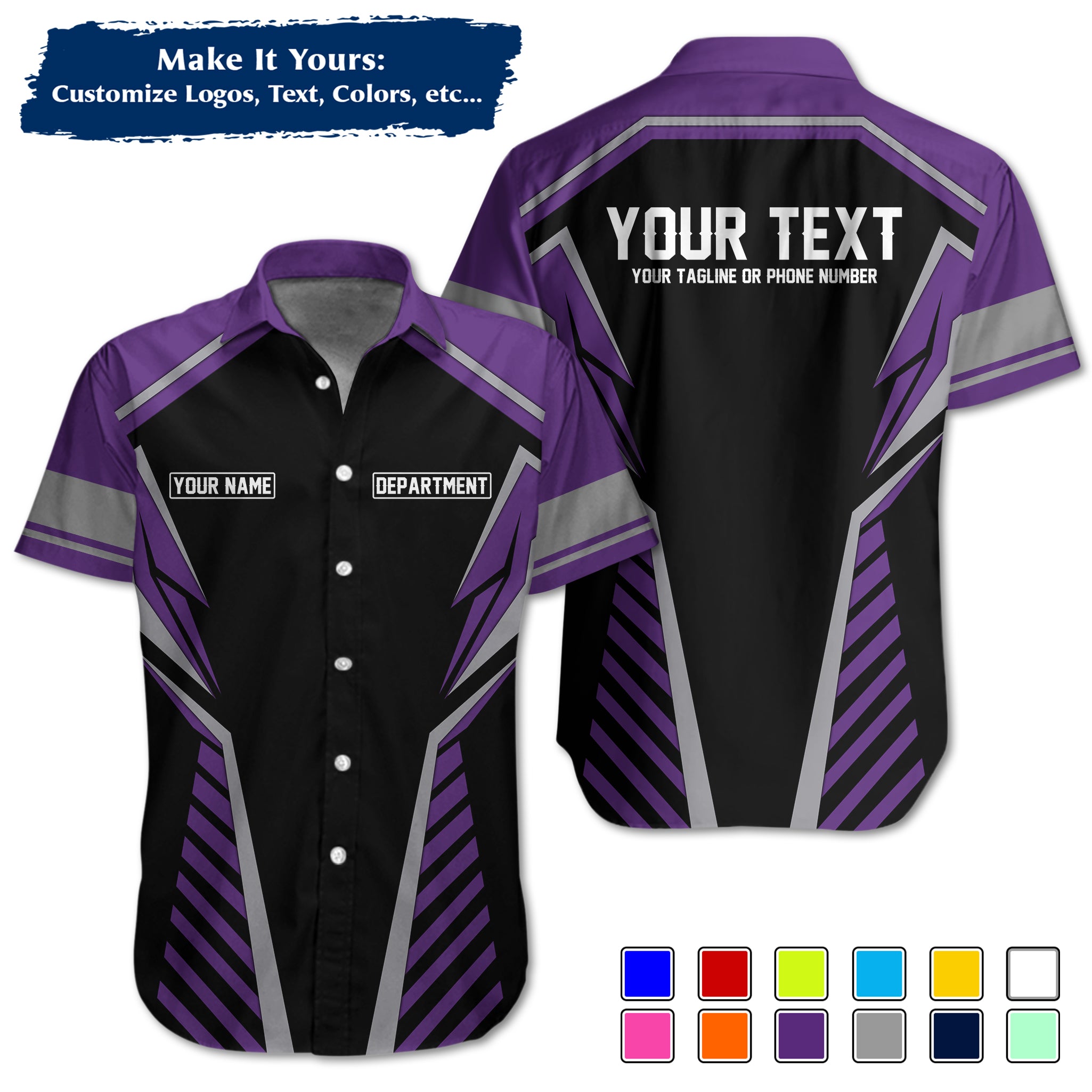 Custom Work Shirt Uniform, Add Company Logo, Name & Phone Number WSHW32