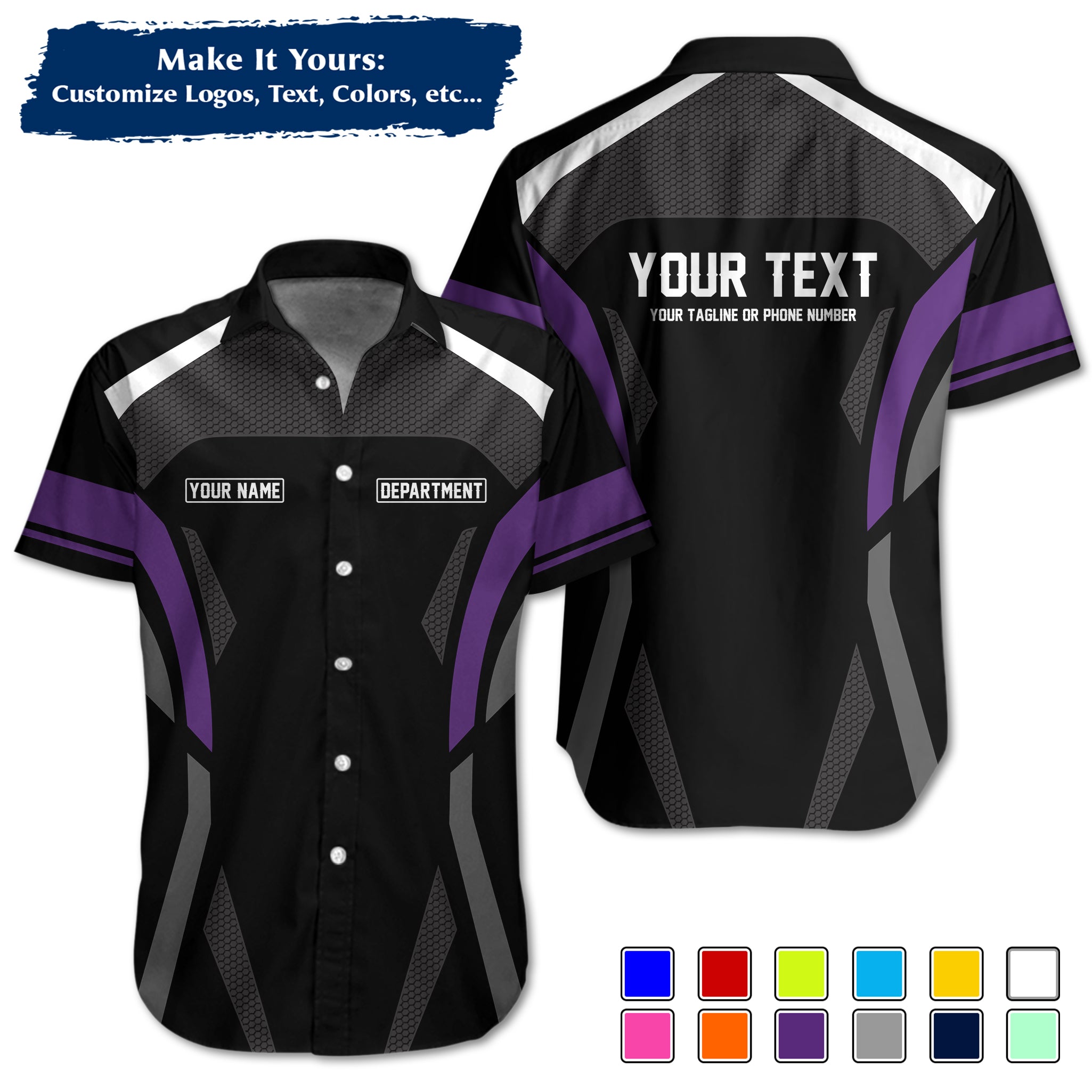 Custom Work Shirt Uniform, Add Company Logo, Name & Phone Number WSHW31