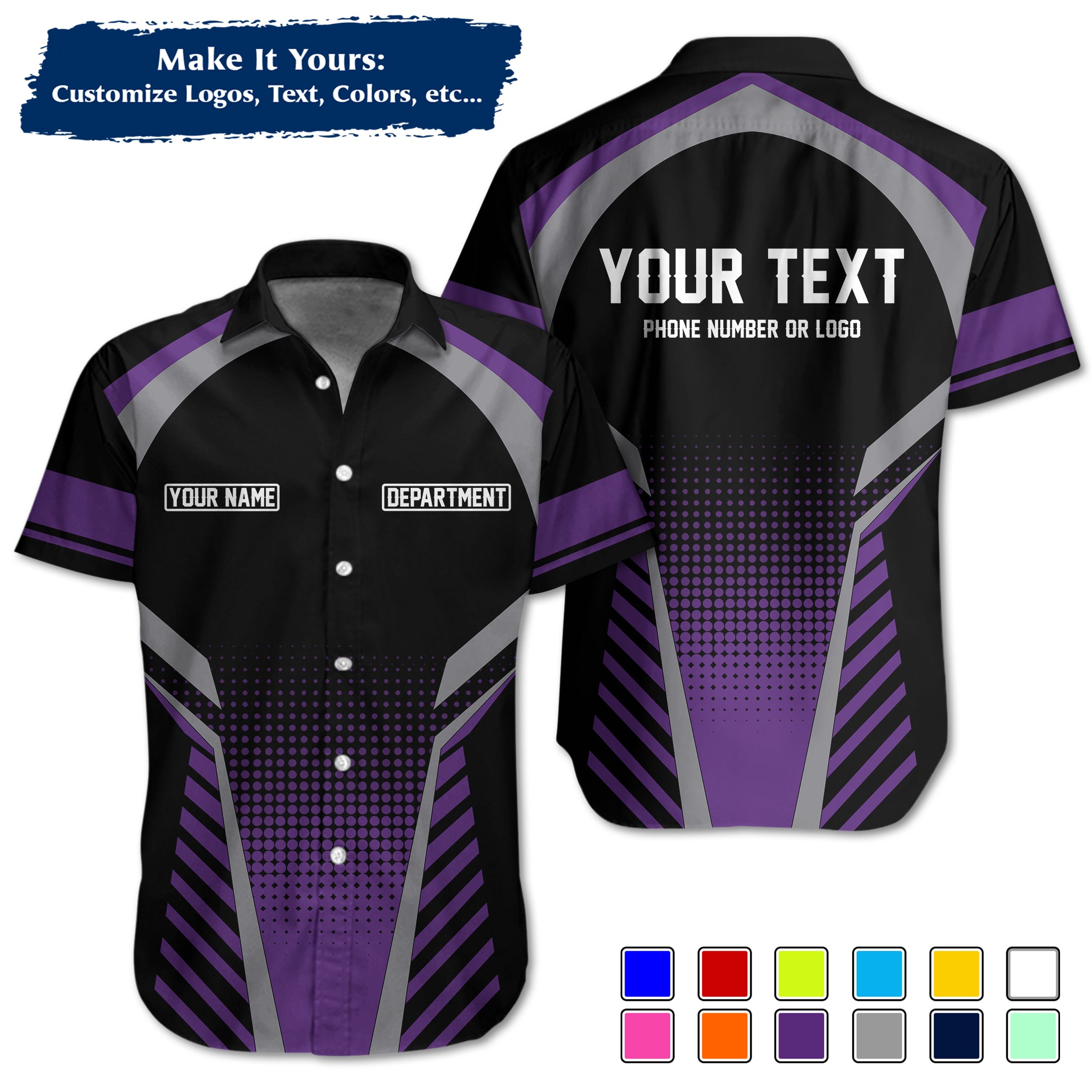 Custom Work Shirt Uniform, Add Company Logo, Name & Phone Number WSHW21
