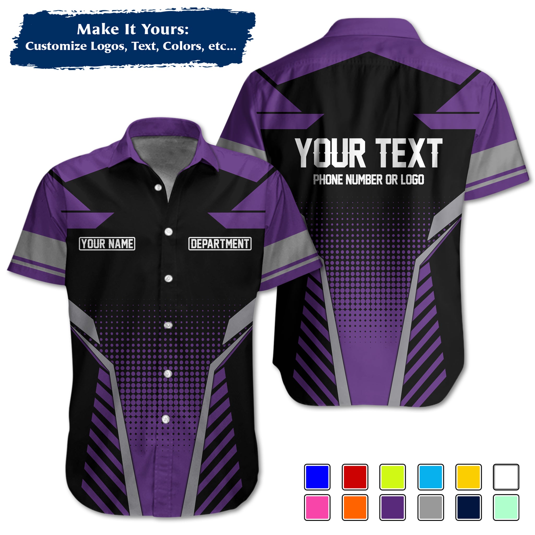 Custom Work Shirt Uniform, Add Company Logo, Name & Phone Number WSHW22
