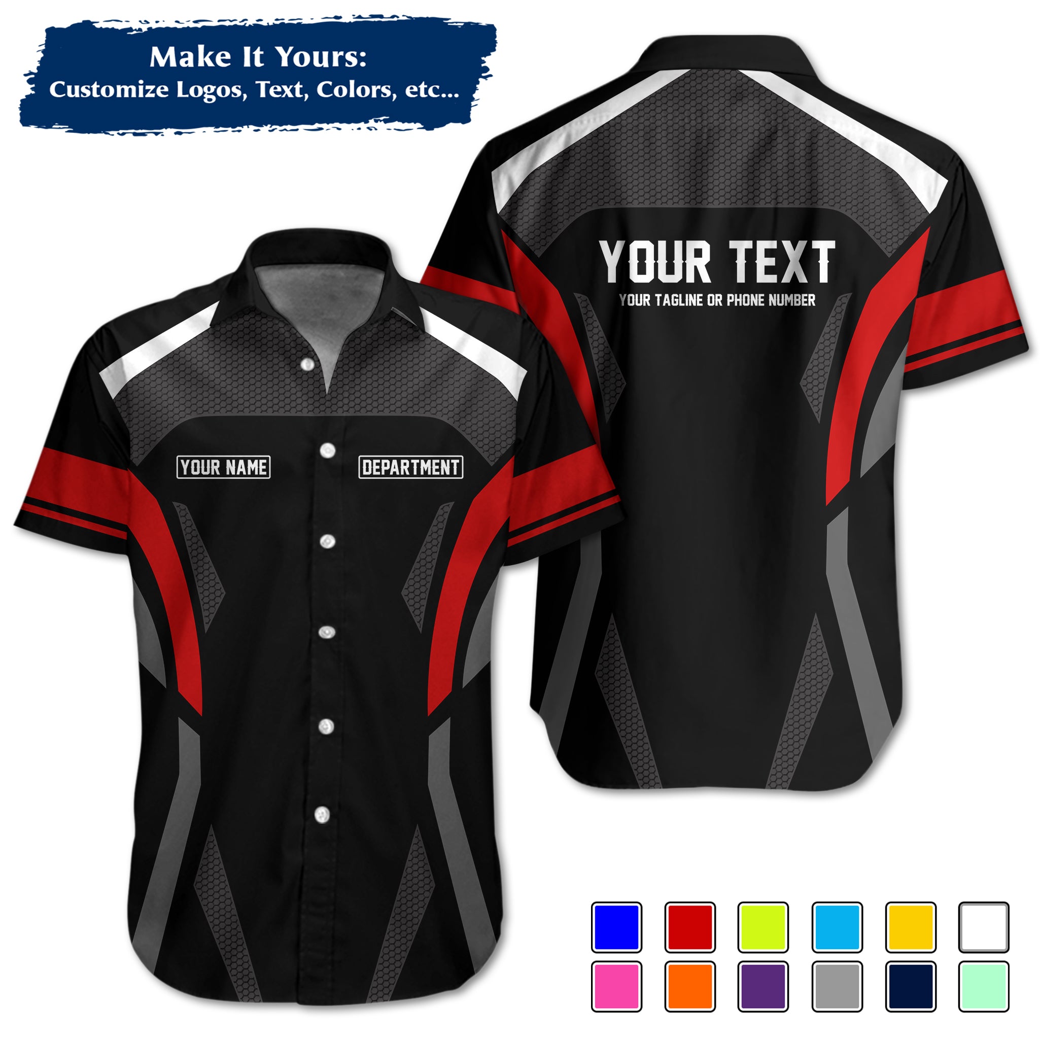 Custom Work Shirt Uniform, Add Company Logo, Name & Phone Number WSHW31