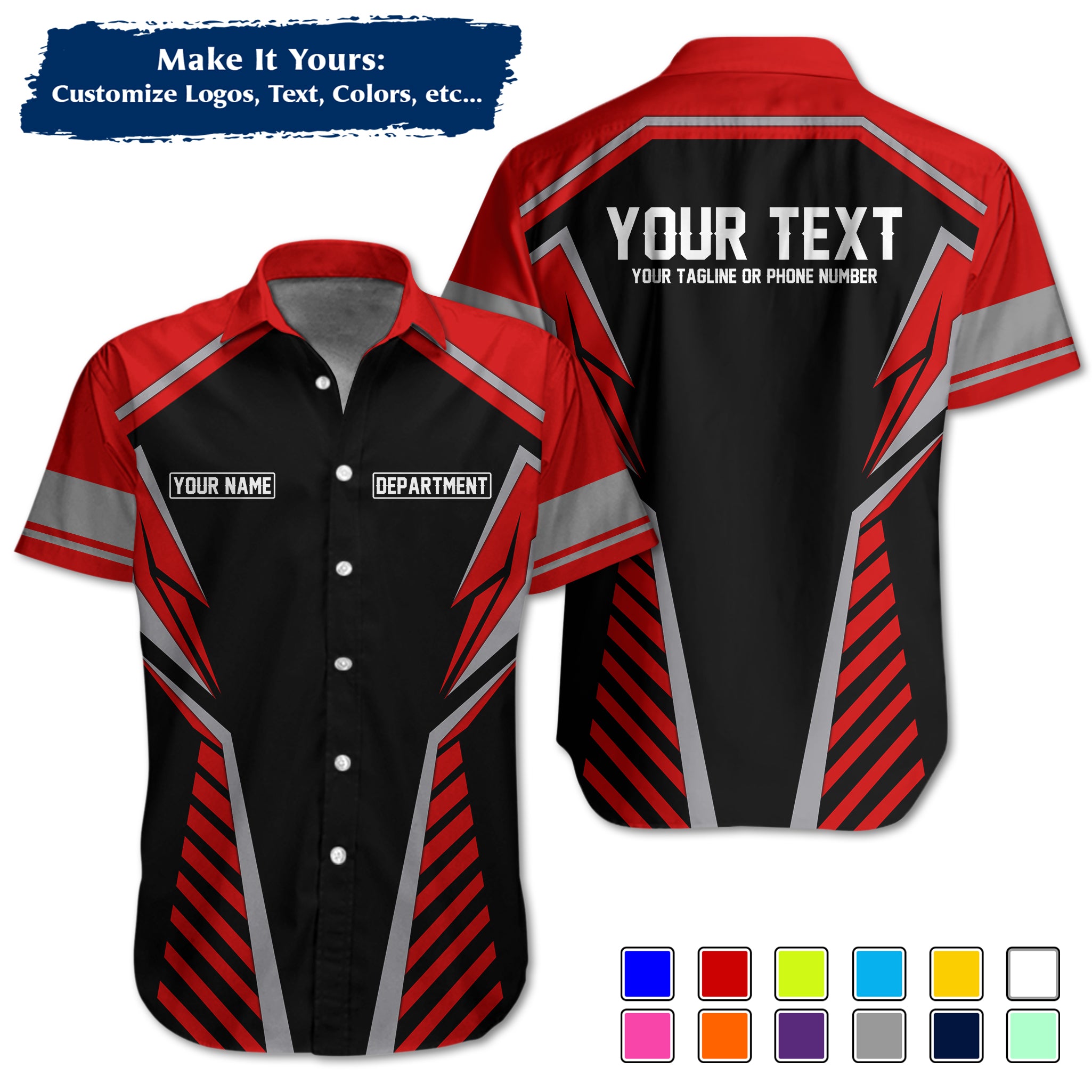 Custom Work Shirt Uniform, Add Company Logo, Name & Phone Number WSHW32