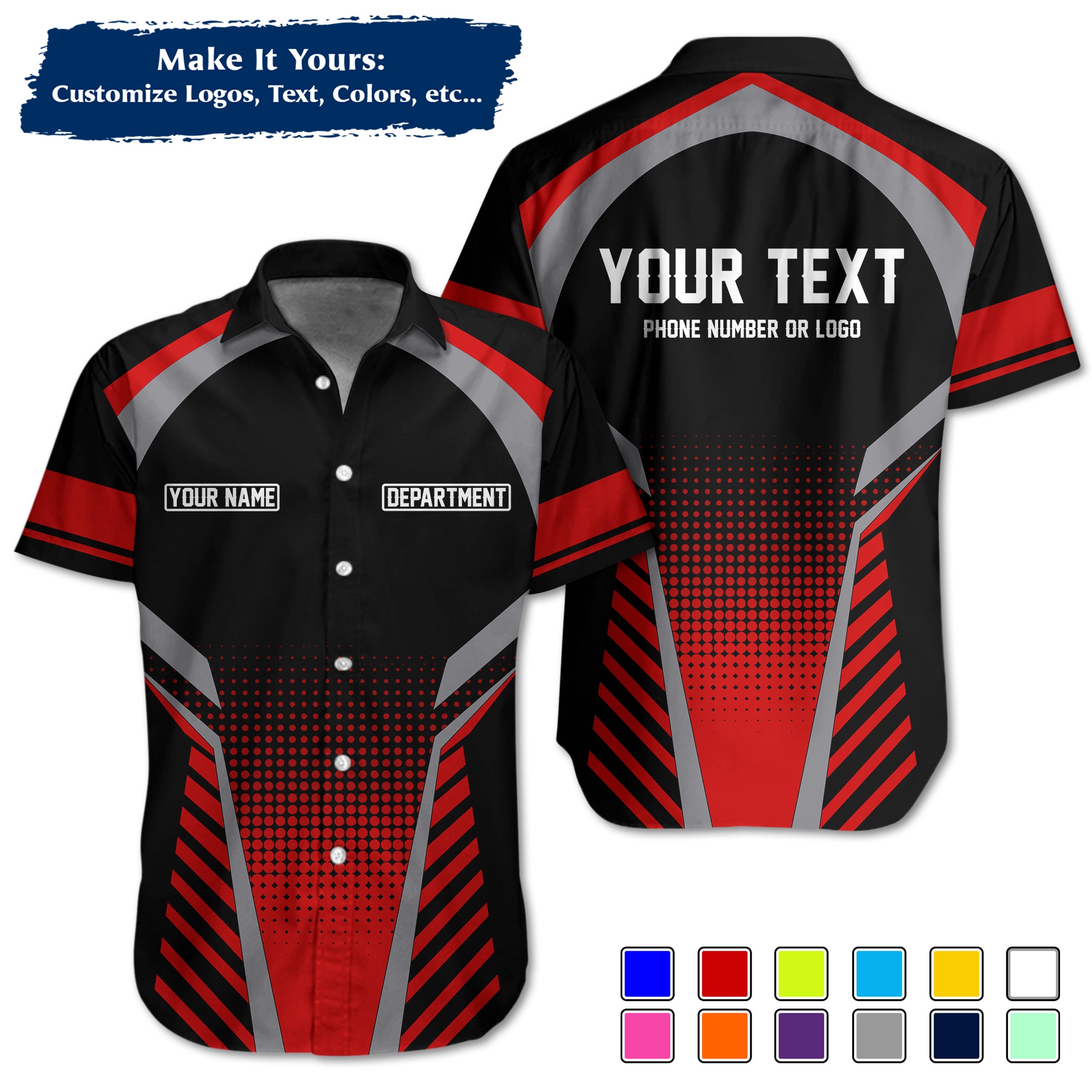 Custom Work Shirt Uniform, Add Company Logo, Name & Phone Number WSHW21