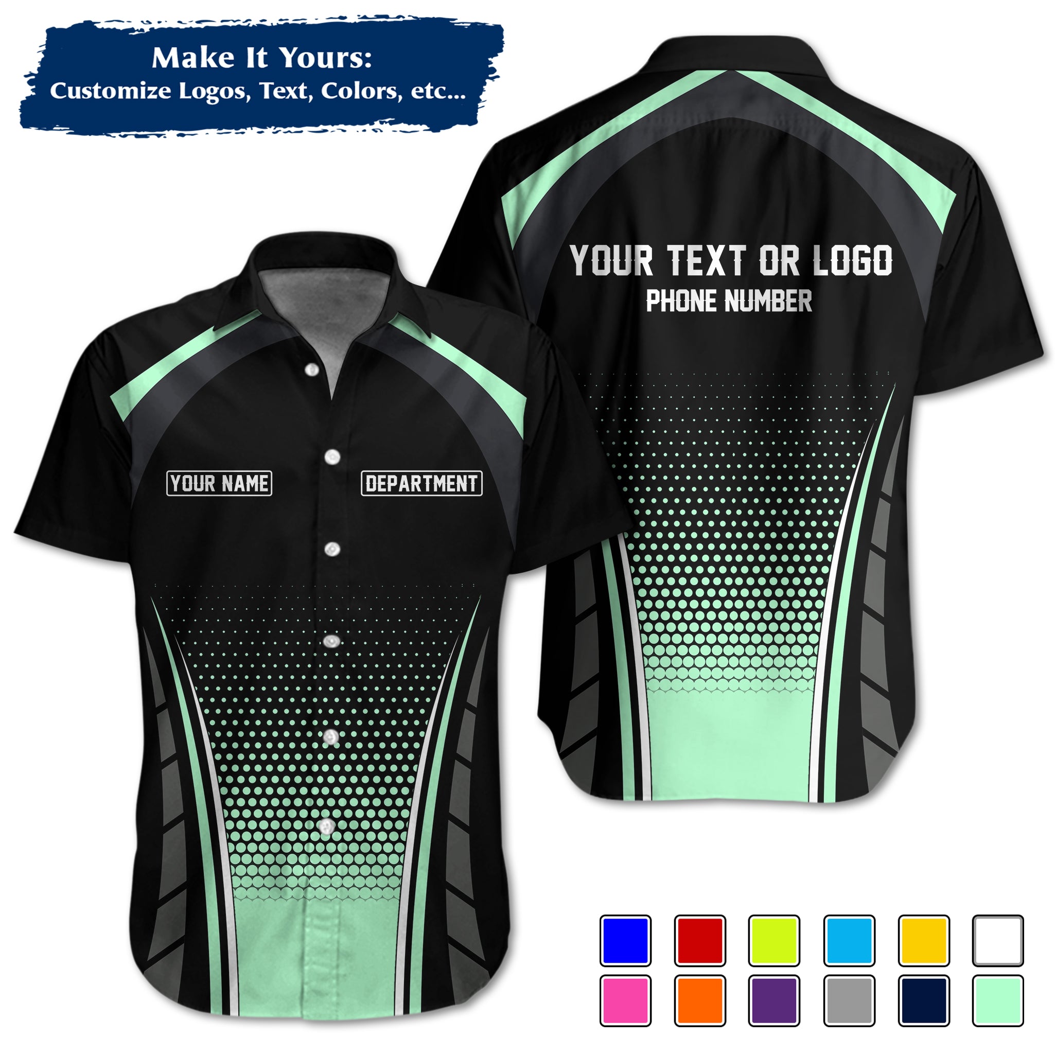 Custom Work Shirt Uniform, Add Company Logo, Name & Phone Number WSHW30