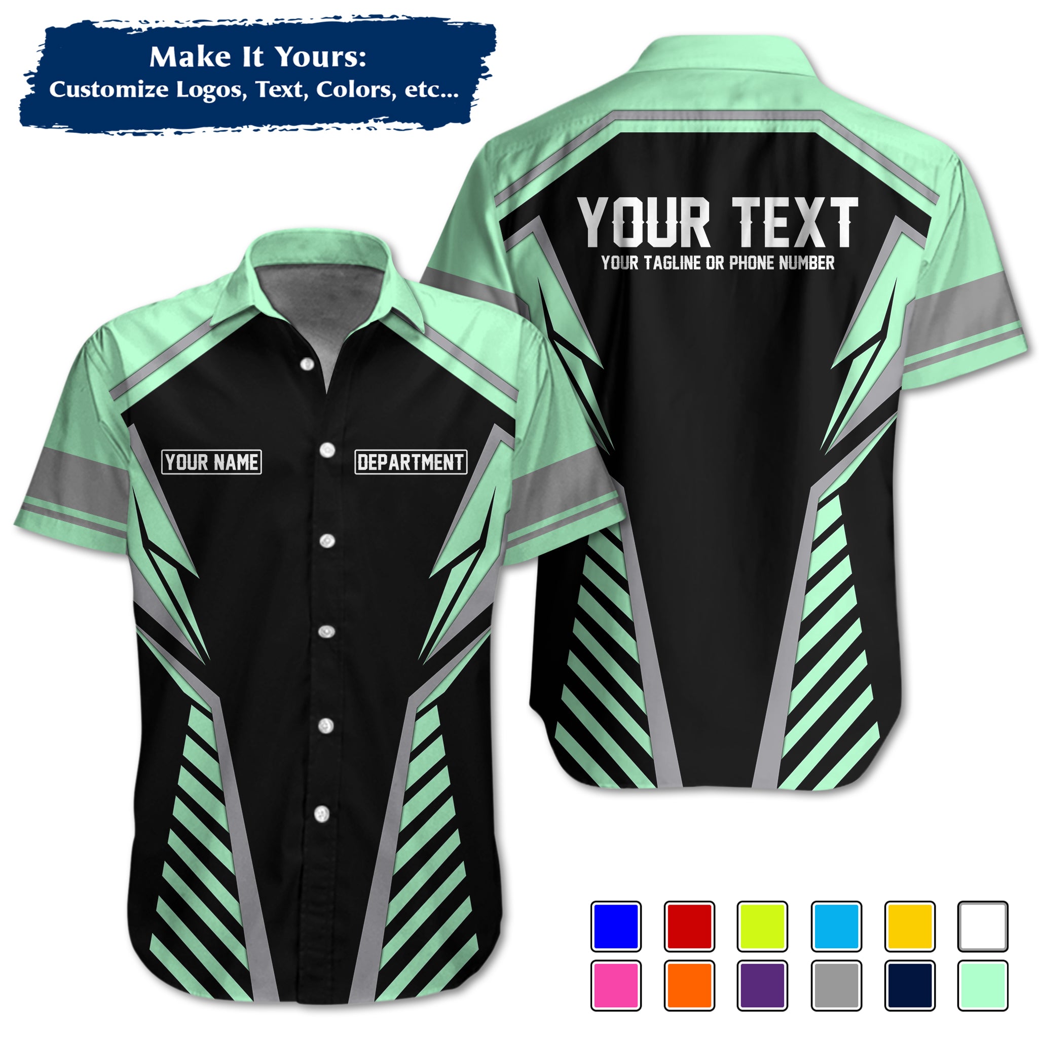 Custom Work Shirt Uniform, Add Company Logo, Name & Phone Number WSHW32