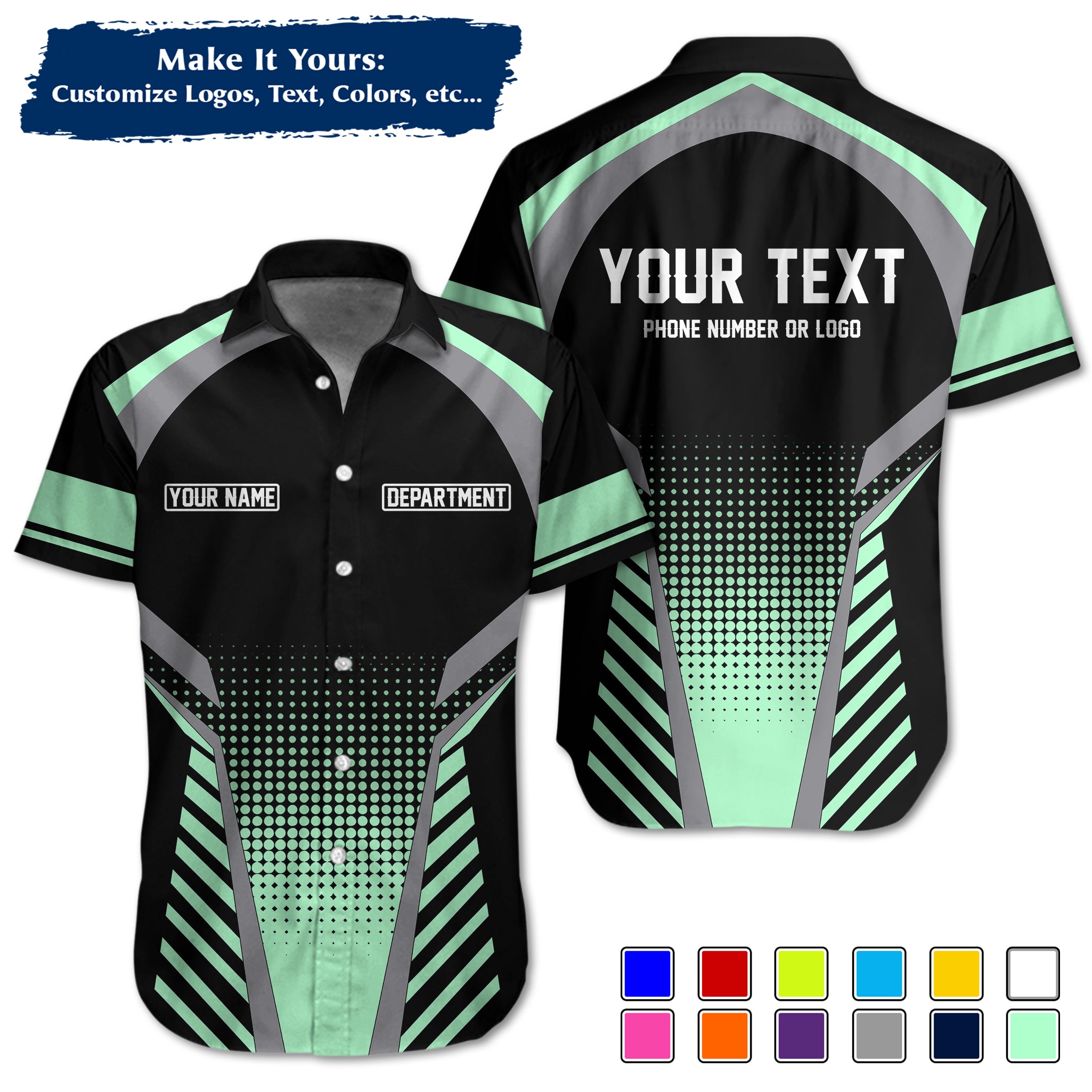 Custom Work Shirt Uniform, Add Company Logo, Name & Phone Number WSHW21