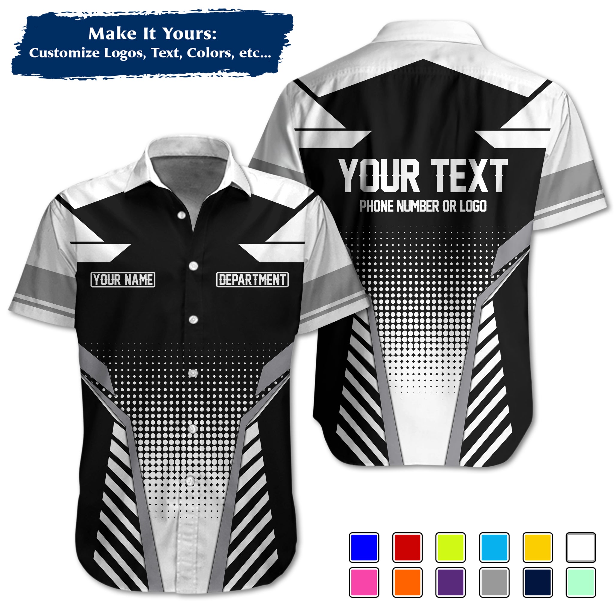 Custom Work Shirt Uniform, Add Company Logo, Name & Phone Number WSHW22