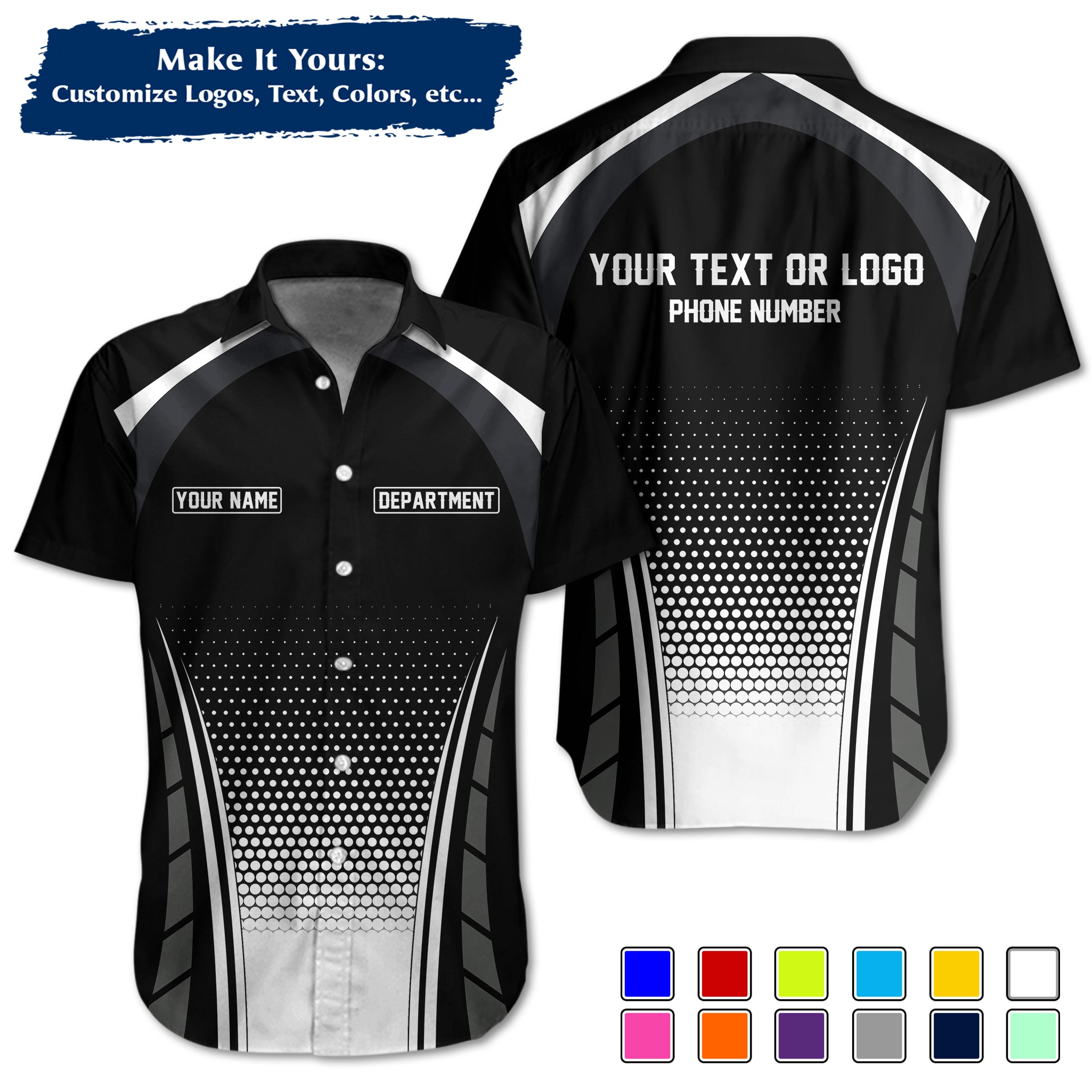 Custom Work Shirt Uniform, Add Company Logo, Name & Phone Number WSHW30
