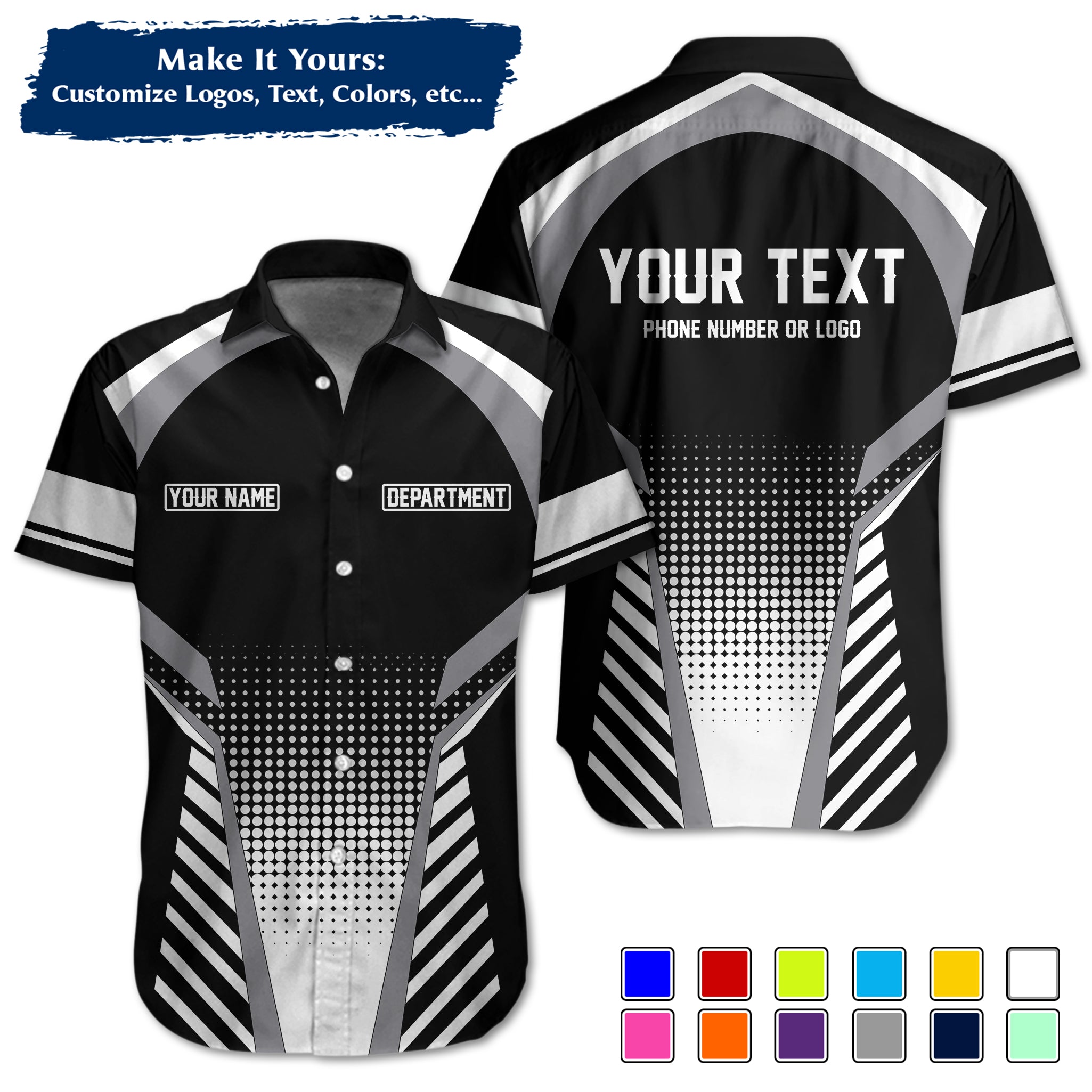 Custom Work Shirt Uniform, Add Company Logo, Name & Phone Number WSHW21