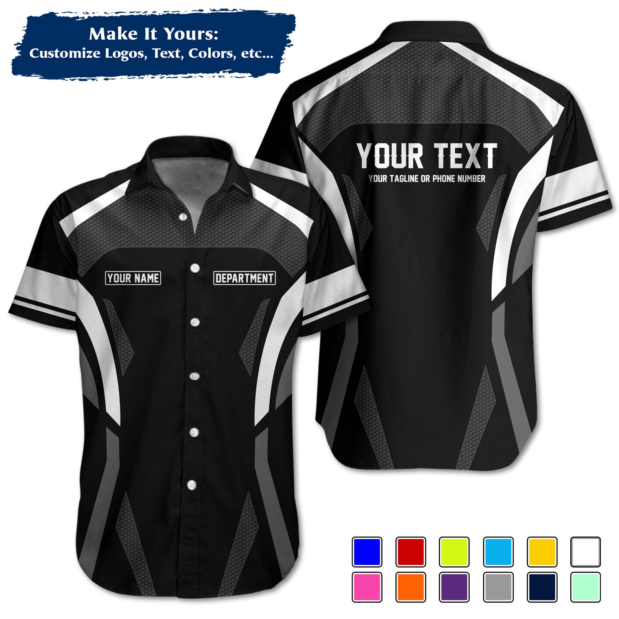Custom Work Shirt Uniform, Add Company Logo, Name & Phone Number WSHW31