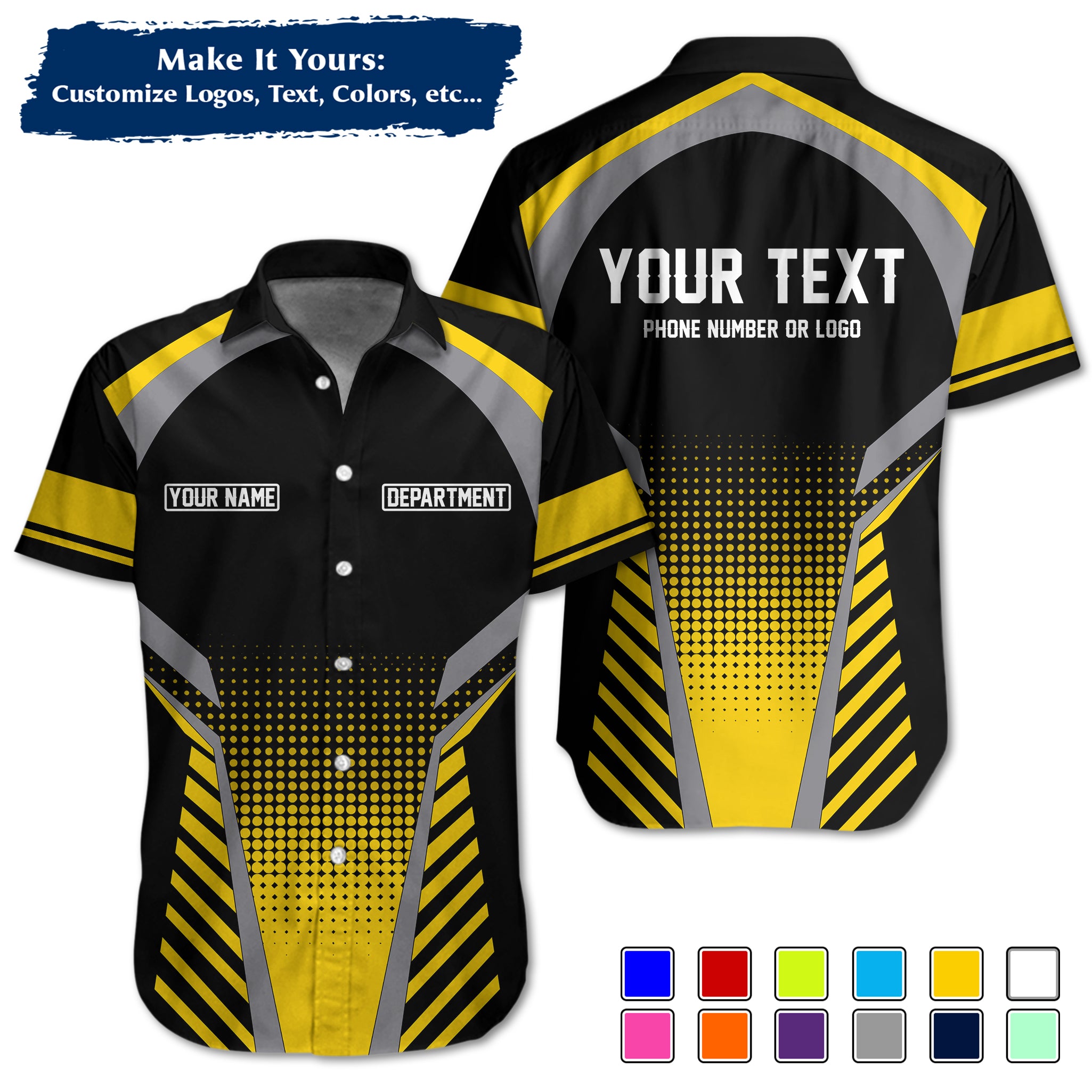 Custom Work Shirt Uniform, Add Company Logo, Name & Phone Number WSHW21