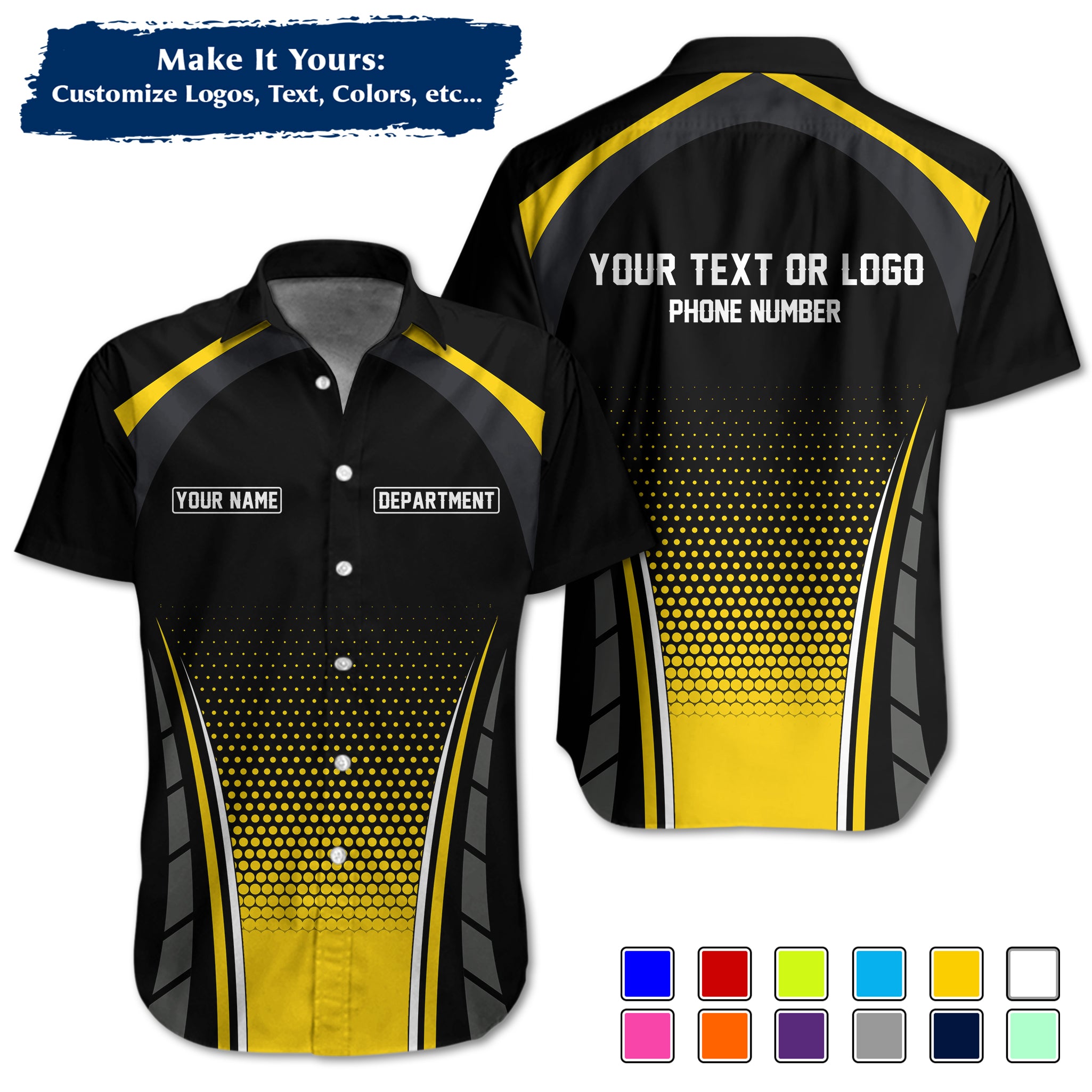 Custom Work Shirt Uniform, Add Company Logo, Name & Phone Number WSHW30