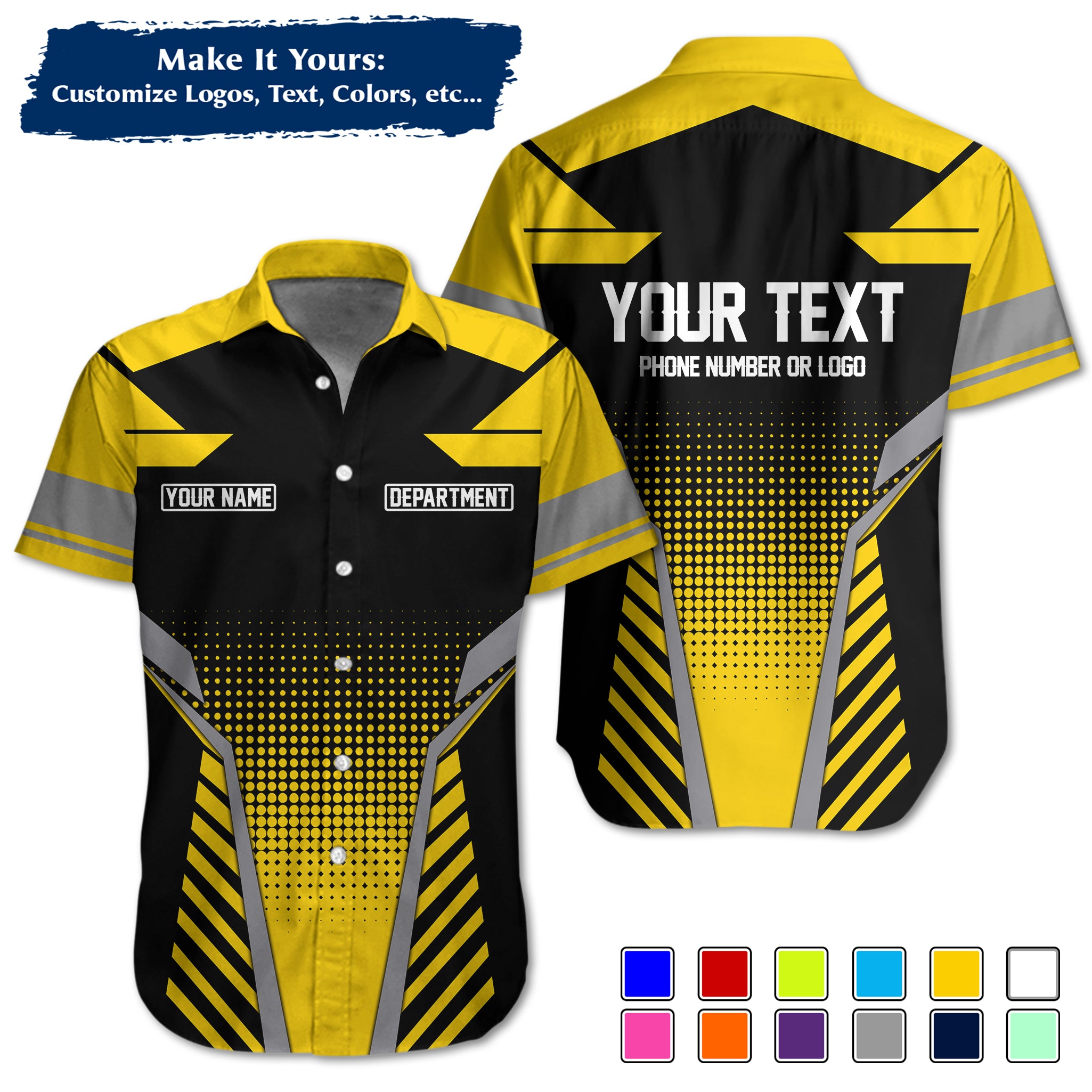 Custom Work Shirt Uniform, Add Company Logo, Name & Phone Number WSHW22