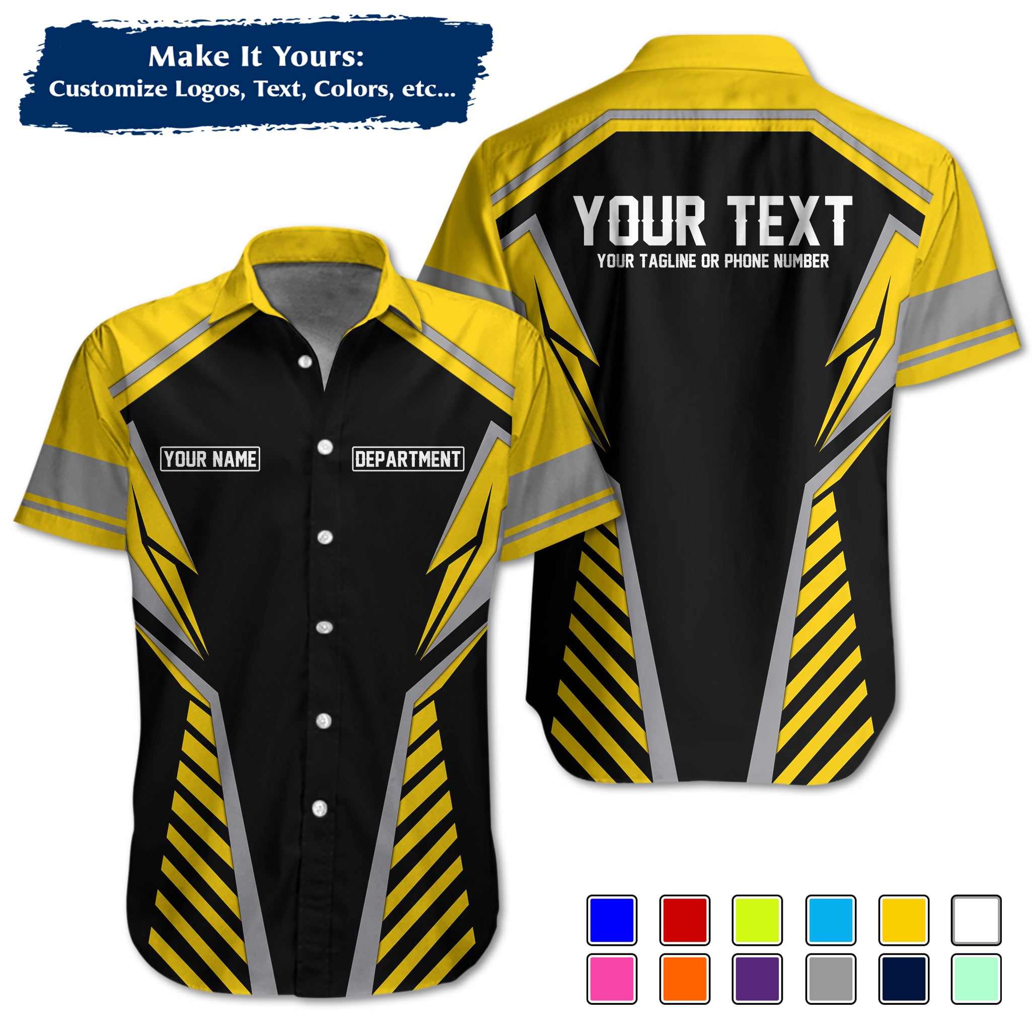 Custom Work Shirt Uniform, Add Company Logo, Name & Phone Number WSHW32
