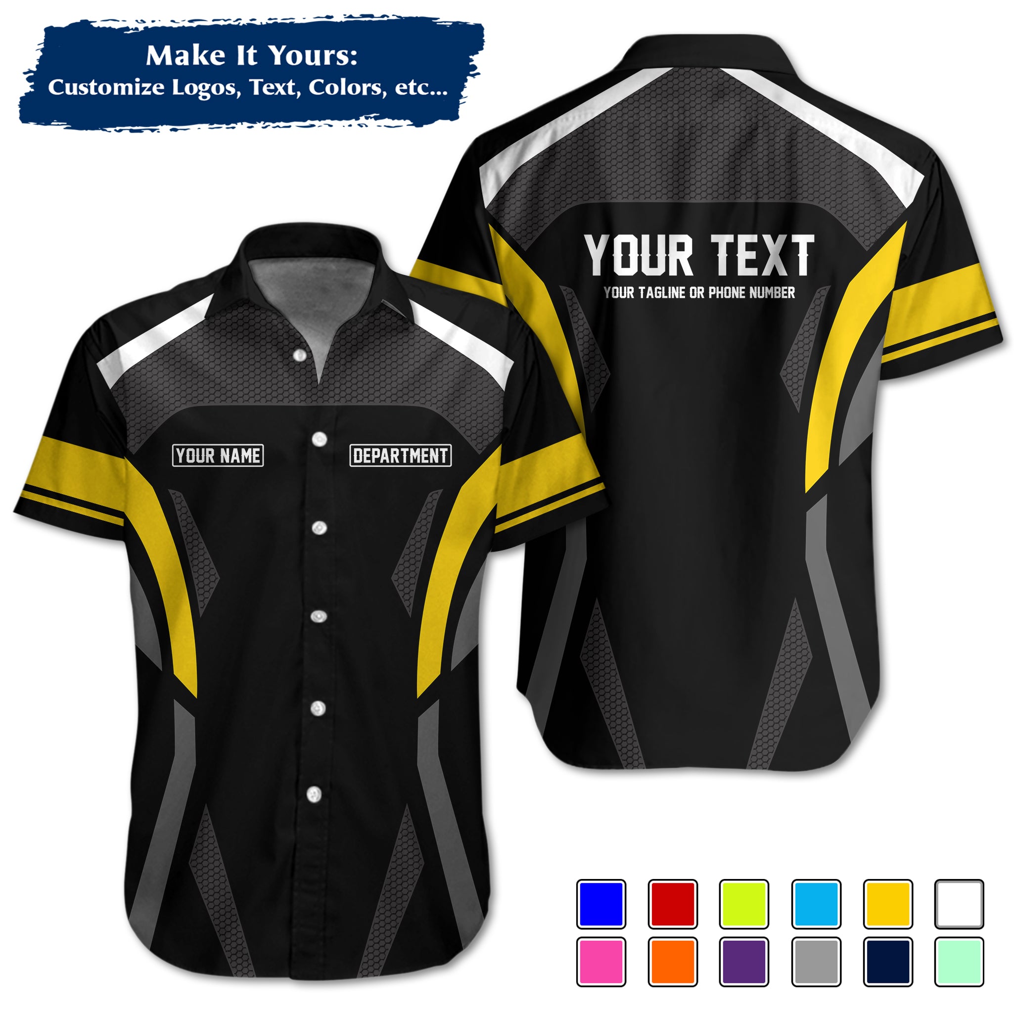 Custom Work Shirt Uniform, Add Company Logo, Name & Phone Number WSHW31