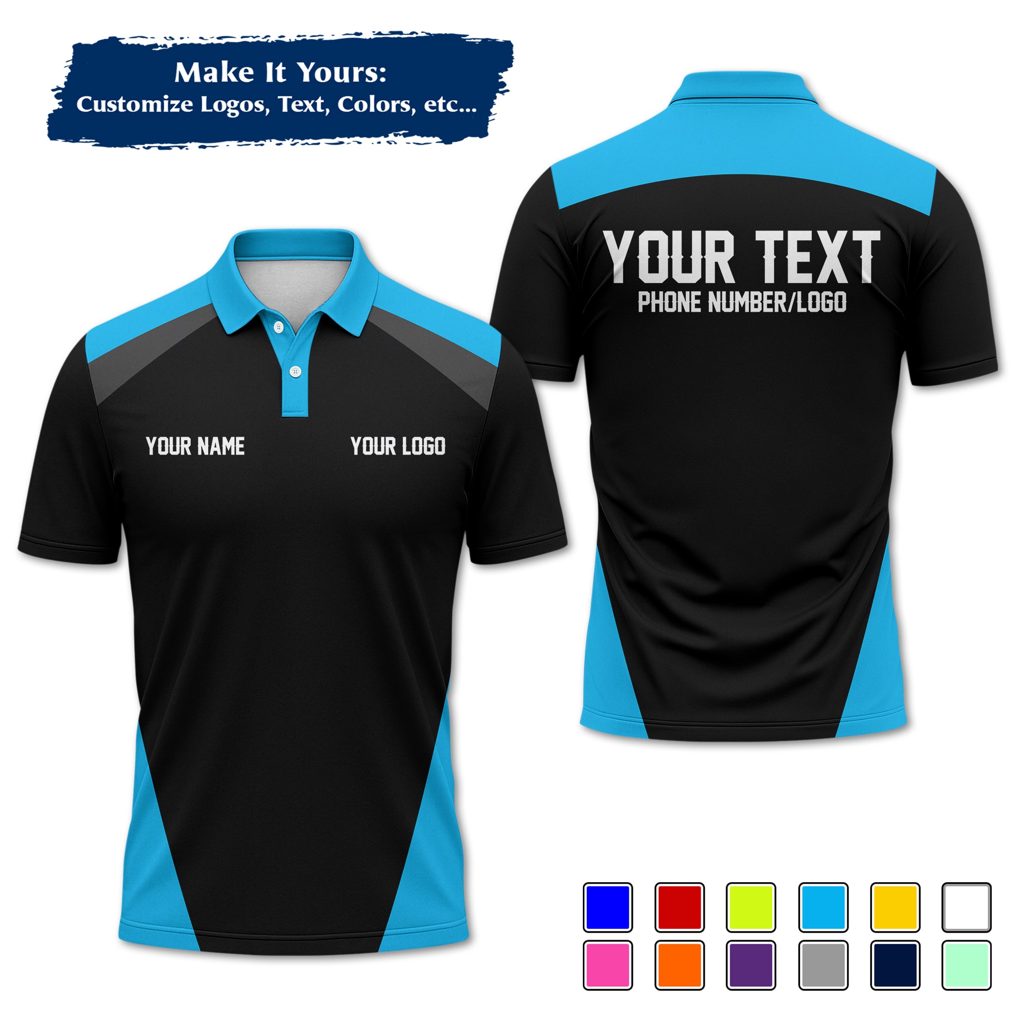 Custom Work Shirt Uniform, Add Company Logo, Name & Phone Number WSHW24