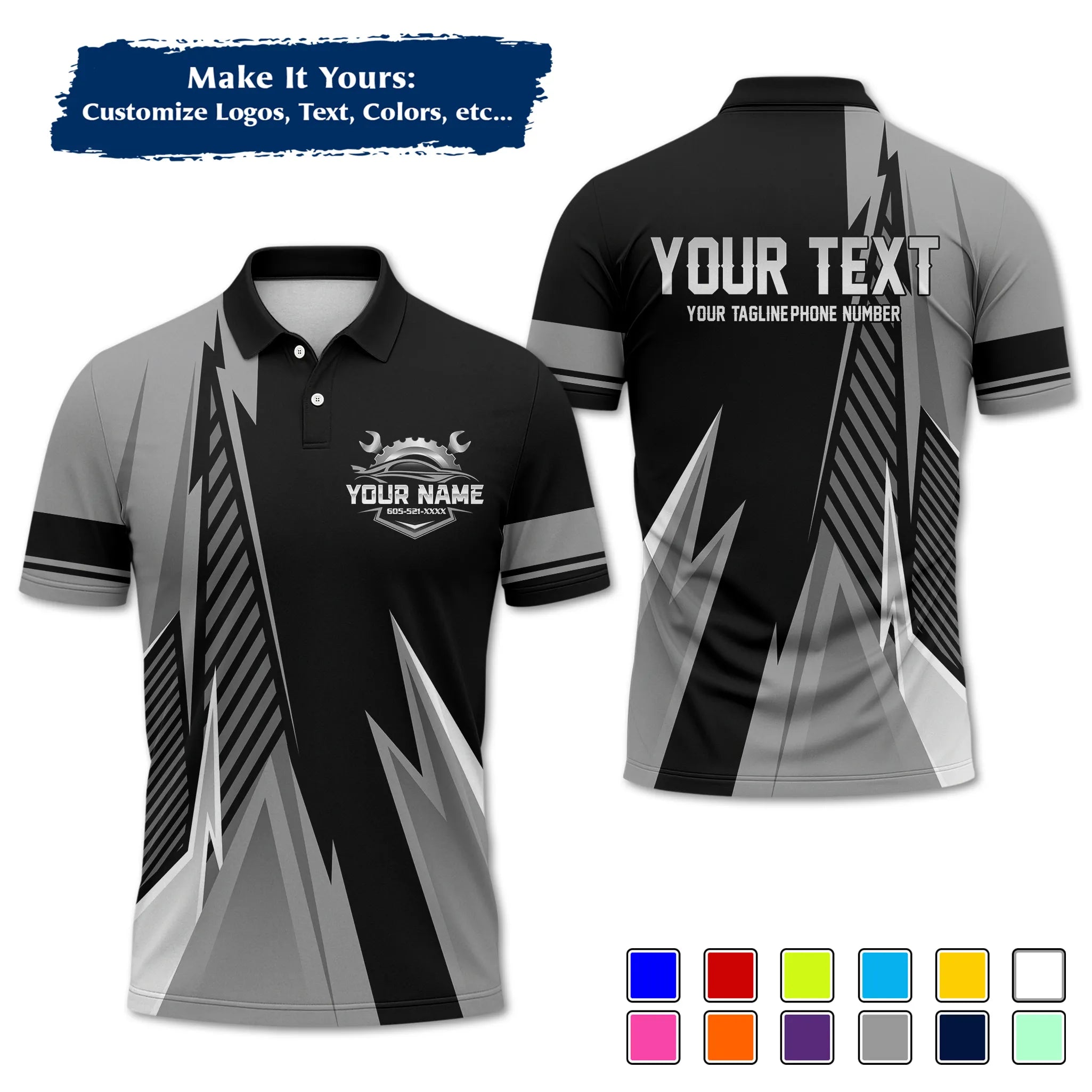 Custom Work Shirt Uniform, Add Company Logo, Name & Phone Number WSHW34